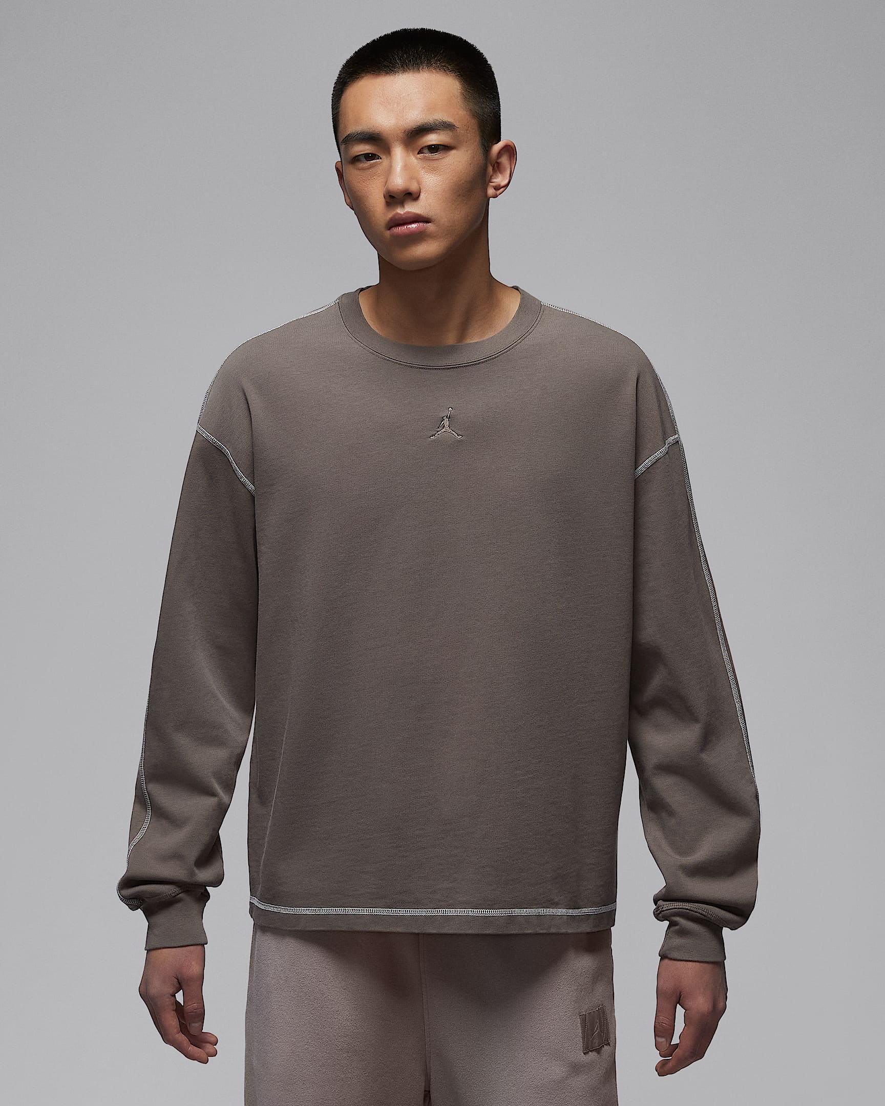 Jordan Flight 男子厚实长袖上衣 - 橄榄灰/帆白/橄榄灰