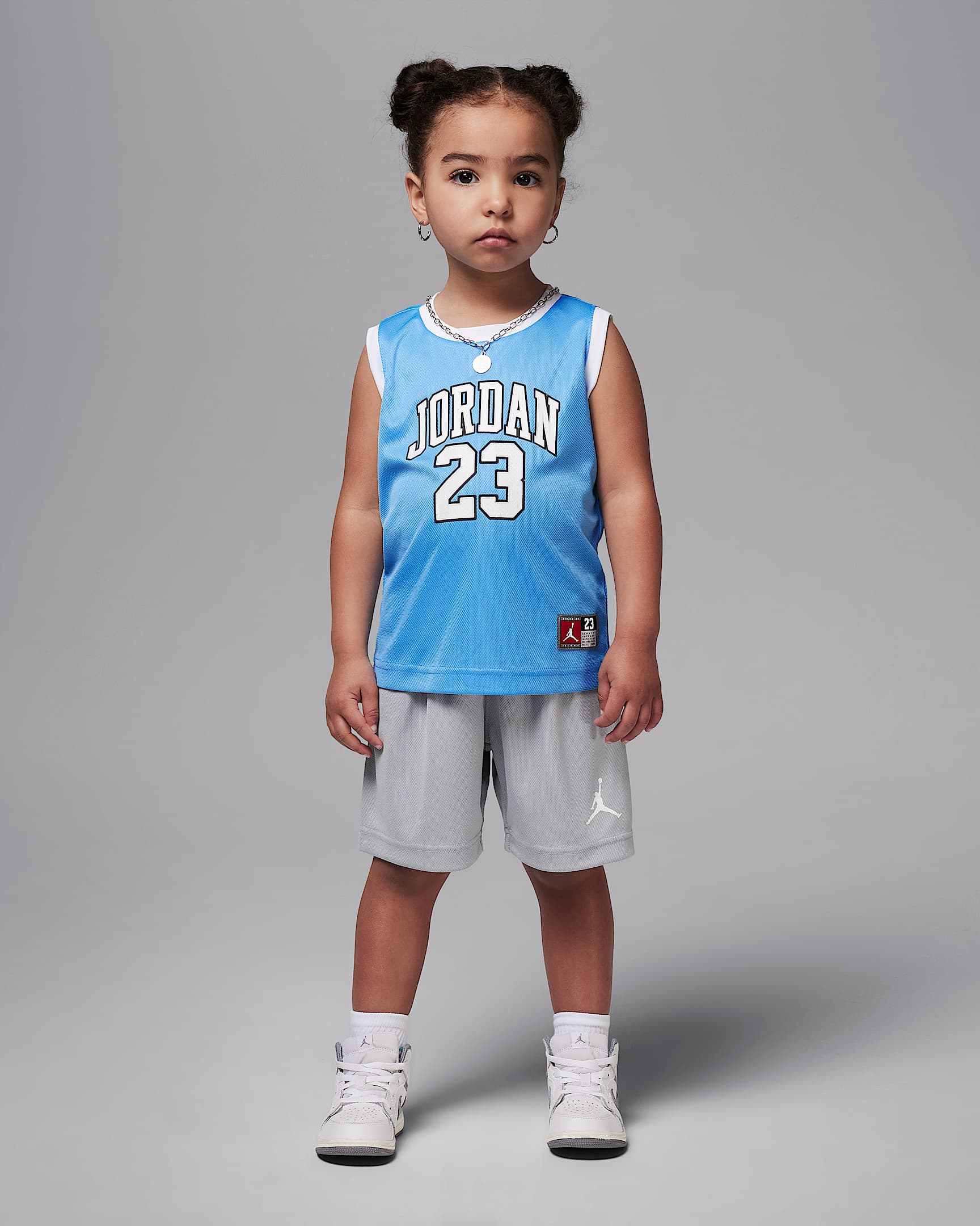 Jordan 23 婴童球衣和短裤套装 - 狼灰