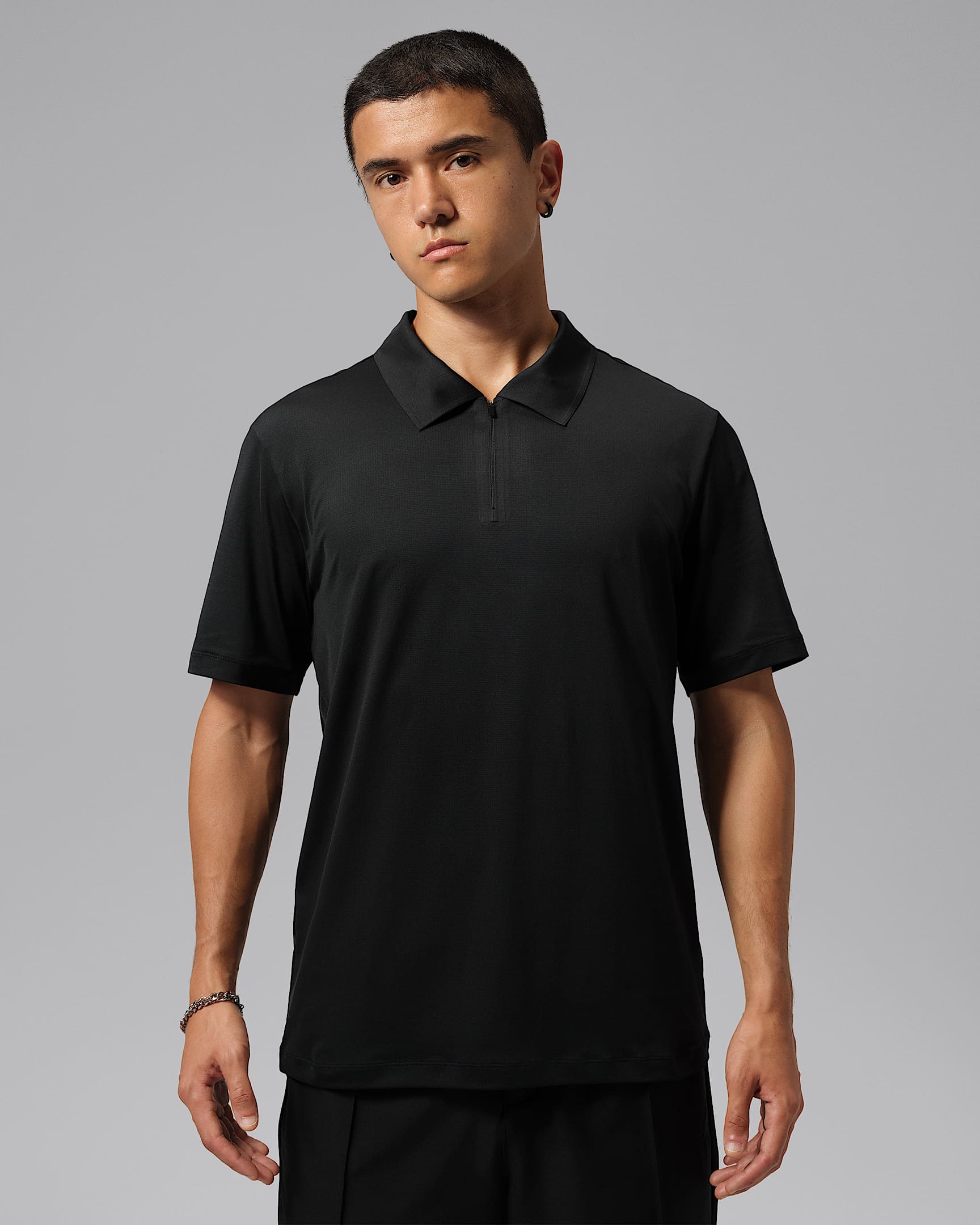 Jordan Sport Dri-FIT 男子防晒速干高尔夫短袖翻领T恤 - 黑/暗灰色/黑