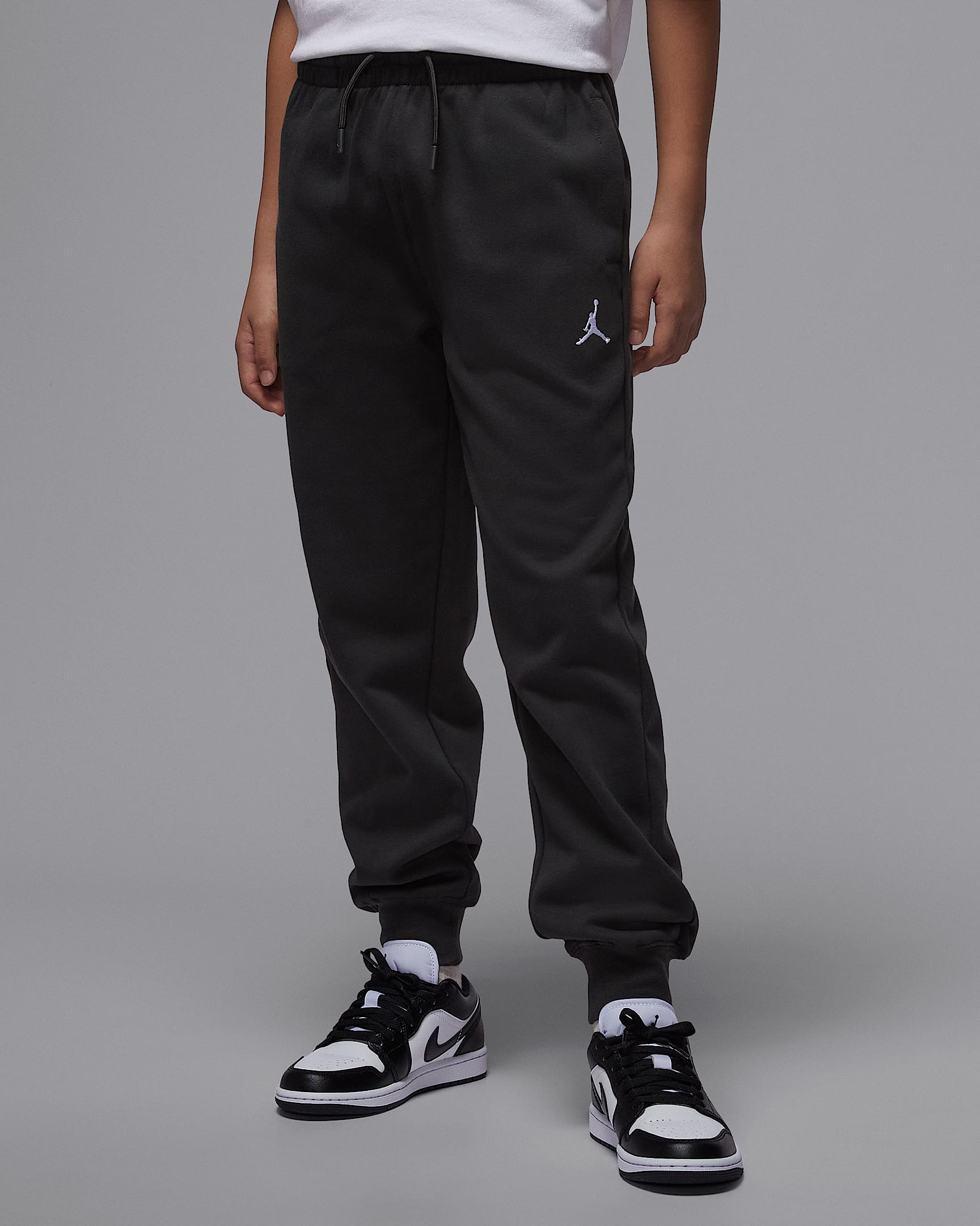 Jordan Brooklyn Fleece 大童加绒长裤 - 灰黑