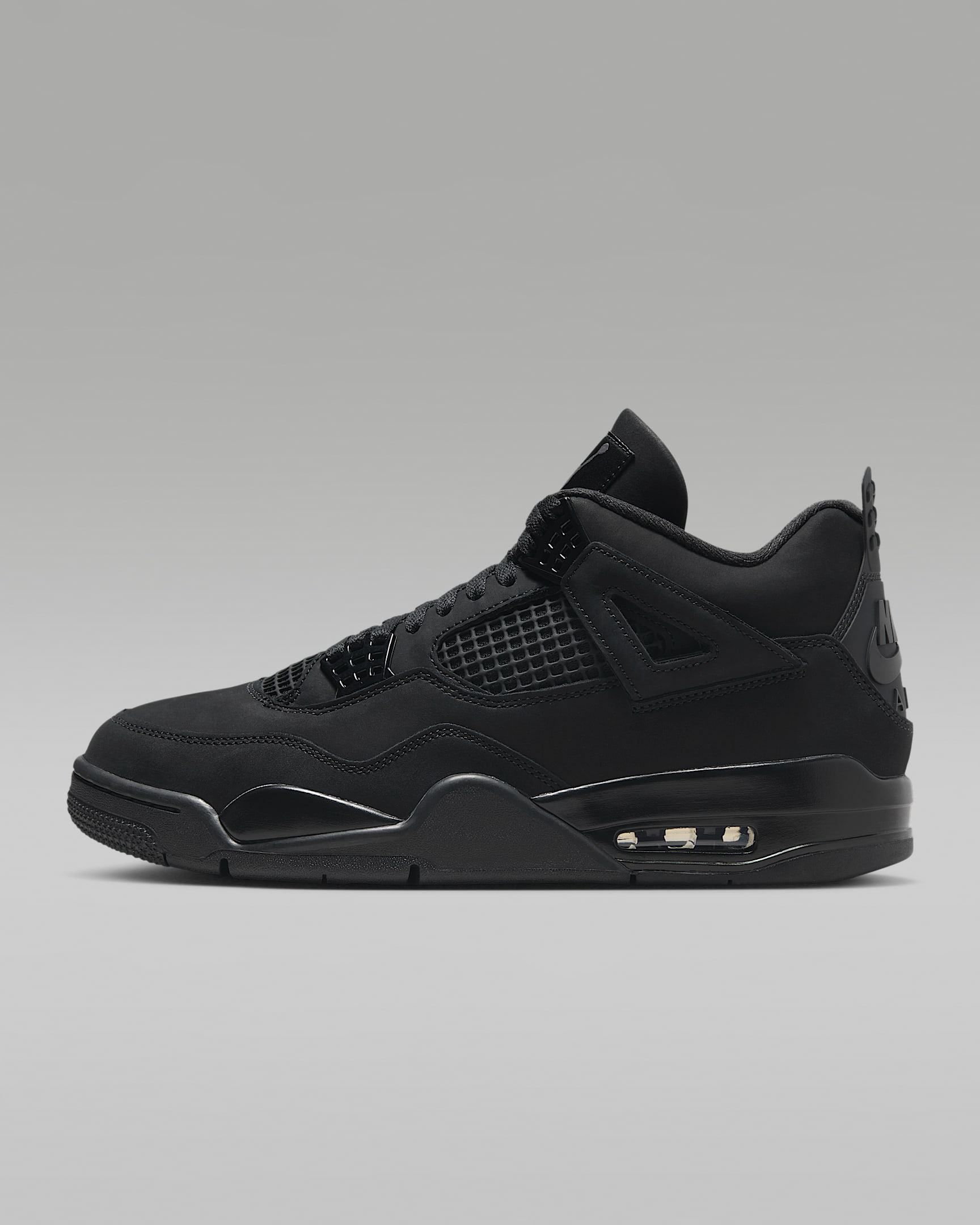 Air Jordan 4 Retro "Black Cat" 复刻男子运动鞋 - 黑/浅石黑/黑