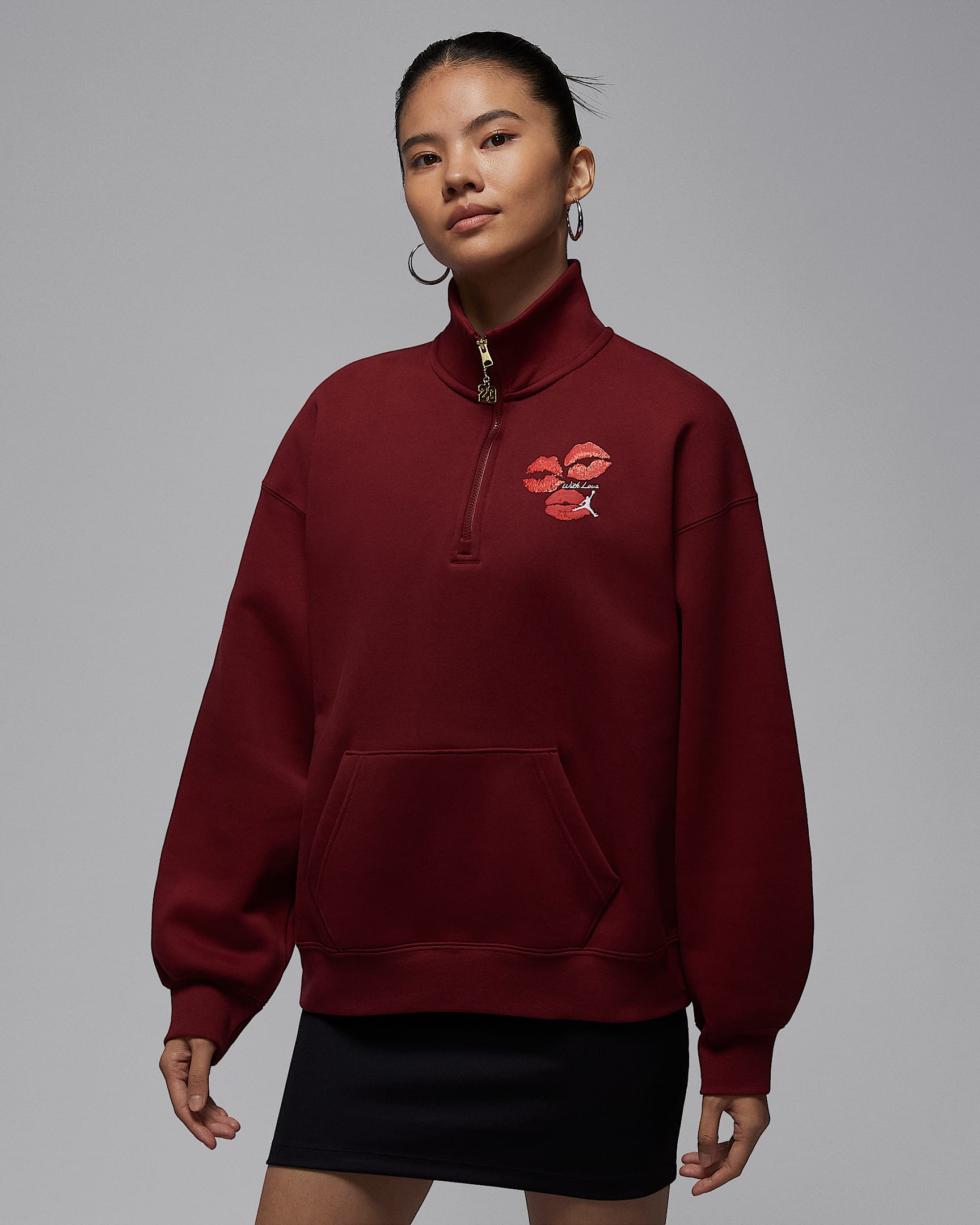 Jordan Flight Fleece 女子 Oversize 风加绒长款运动衫 - 队红
