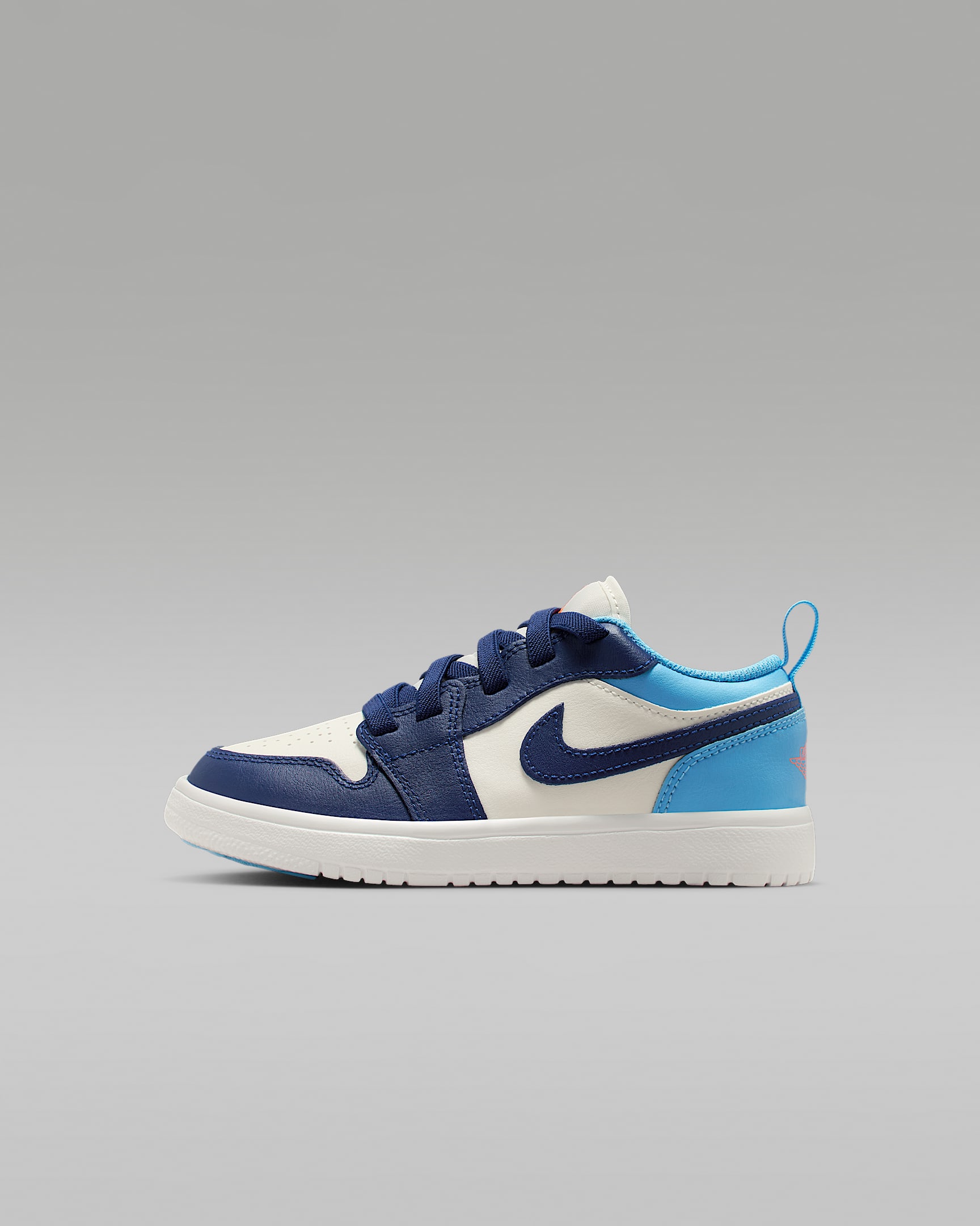 Jordan 1 Low Alt 幼童运动鞋 - 帆白/冷蓝/火山岩红/空间蓝