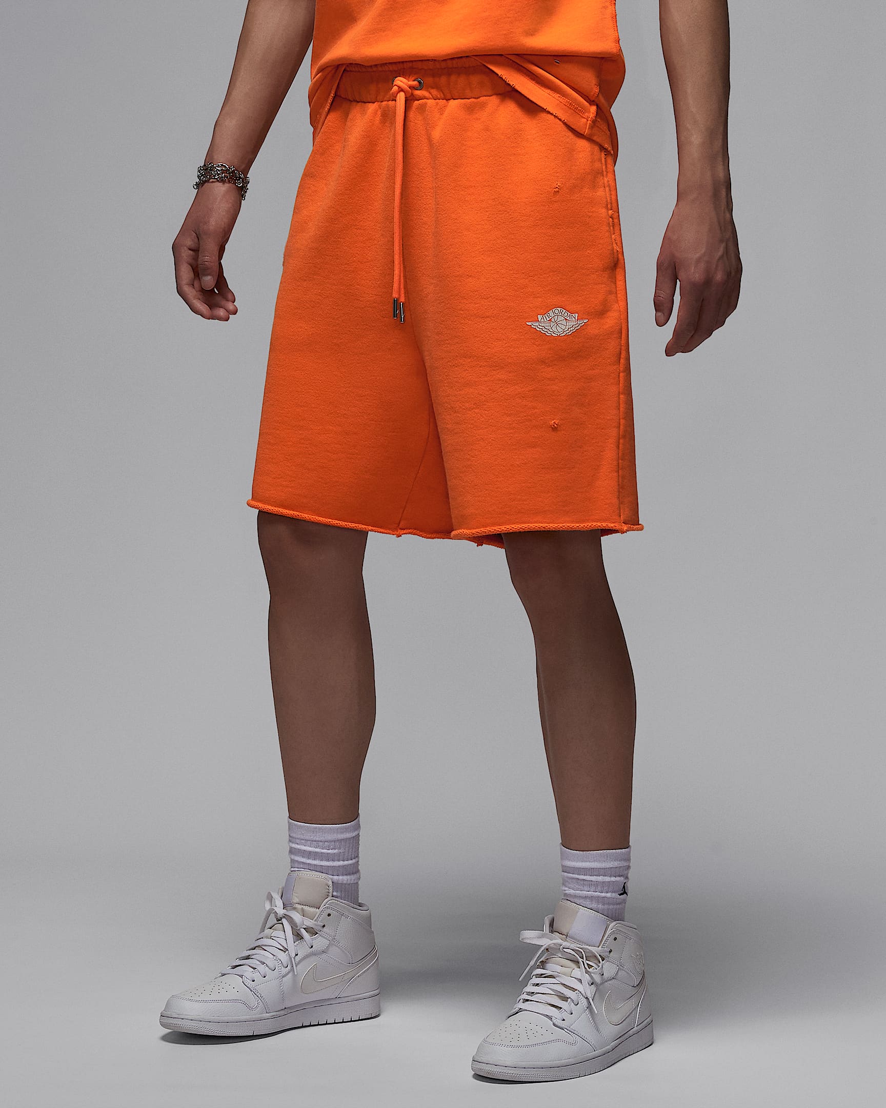 Air Jordan Rare Air 男子法式毛圈短裤 - 鲜橙色/帆白