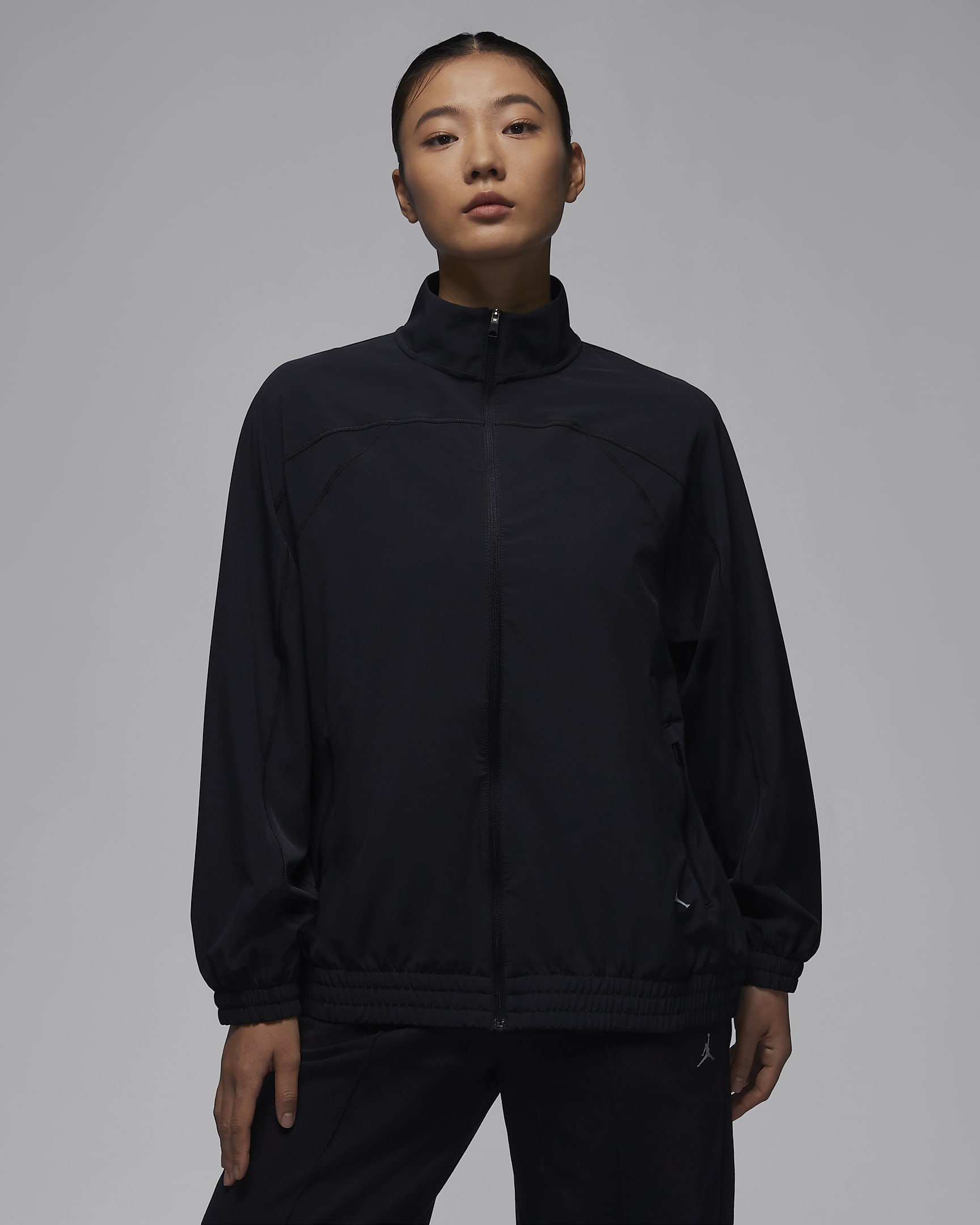 Jordan Dri-FIT Sport 女子速干梭织篮球夹克 - 黑/灰黑