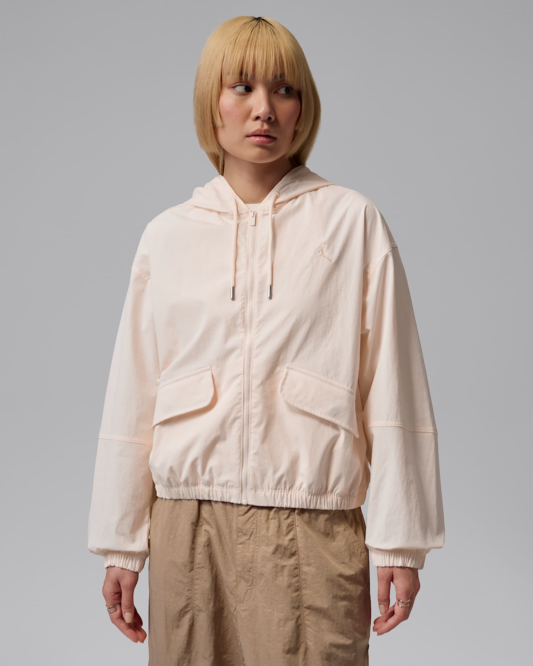 Jordan Flight 女子全长拉链开襟夹克防晒衣 - 淡象牙白/淡象牙白