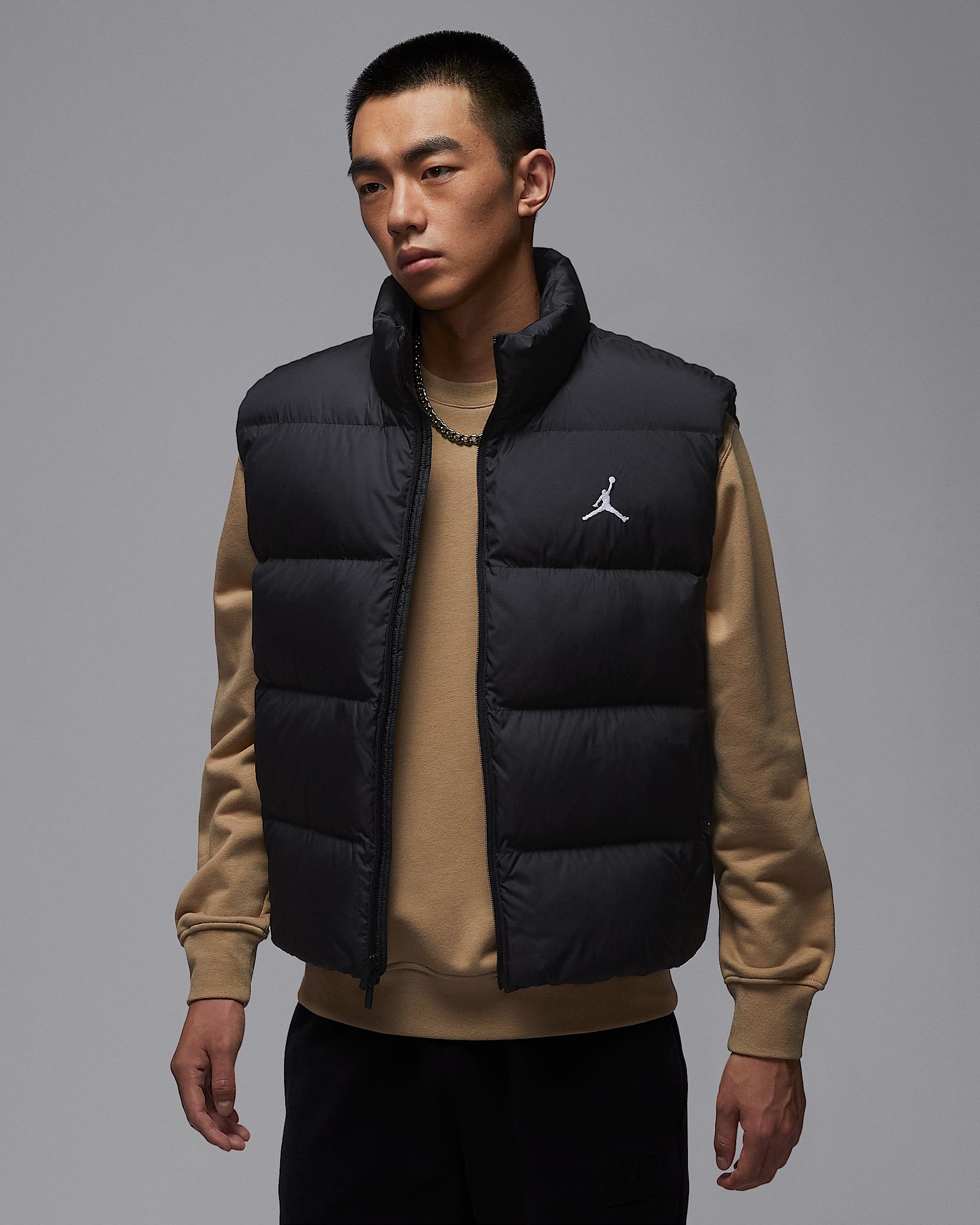 Jordan Flight 男子拒水羽绒马甲 - 黑/白色