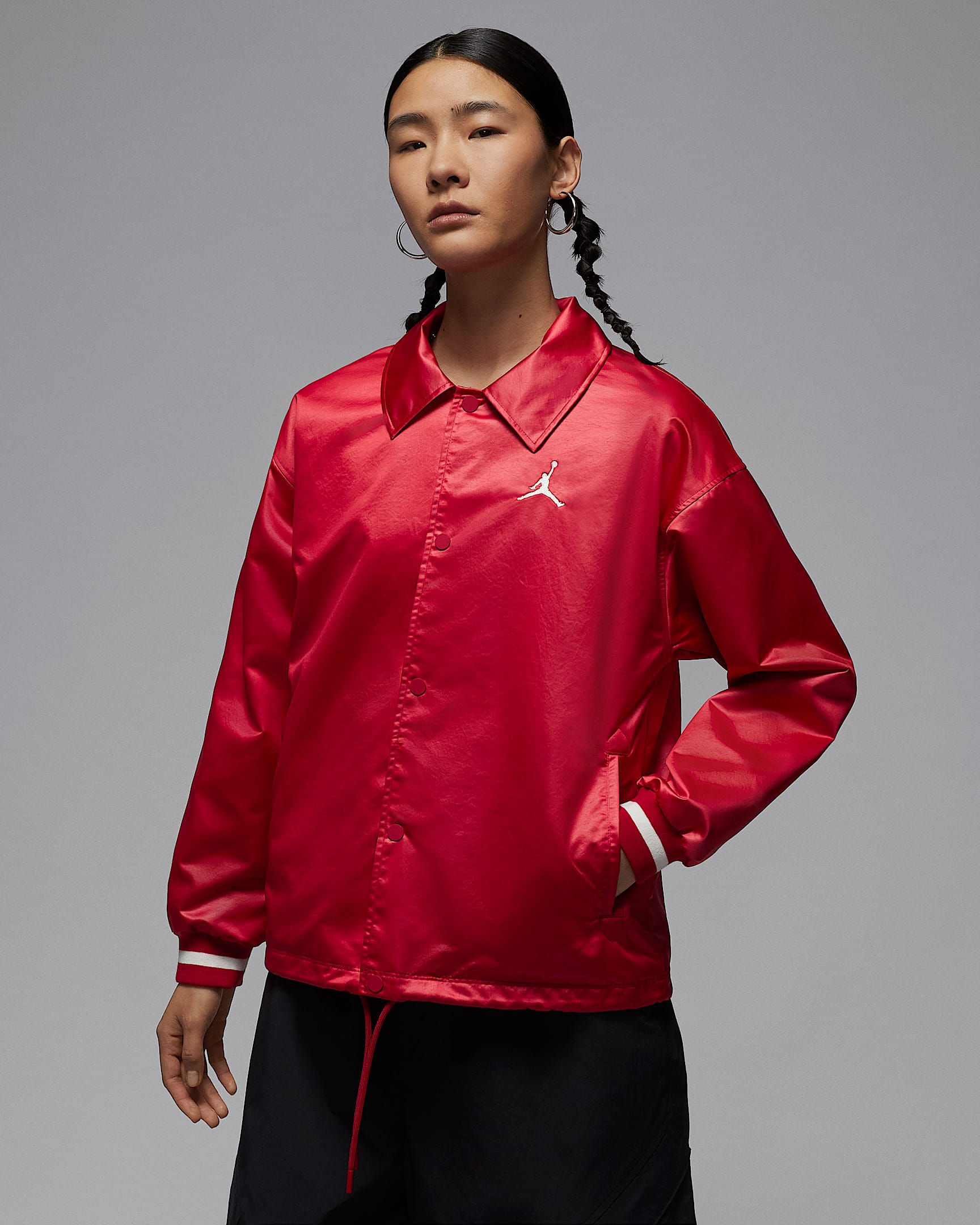 Jordan 女子教练夹克 - 校园红/帆白