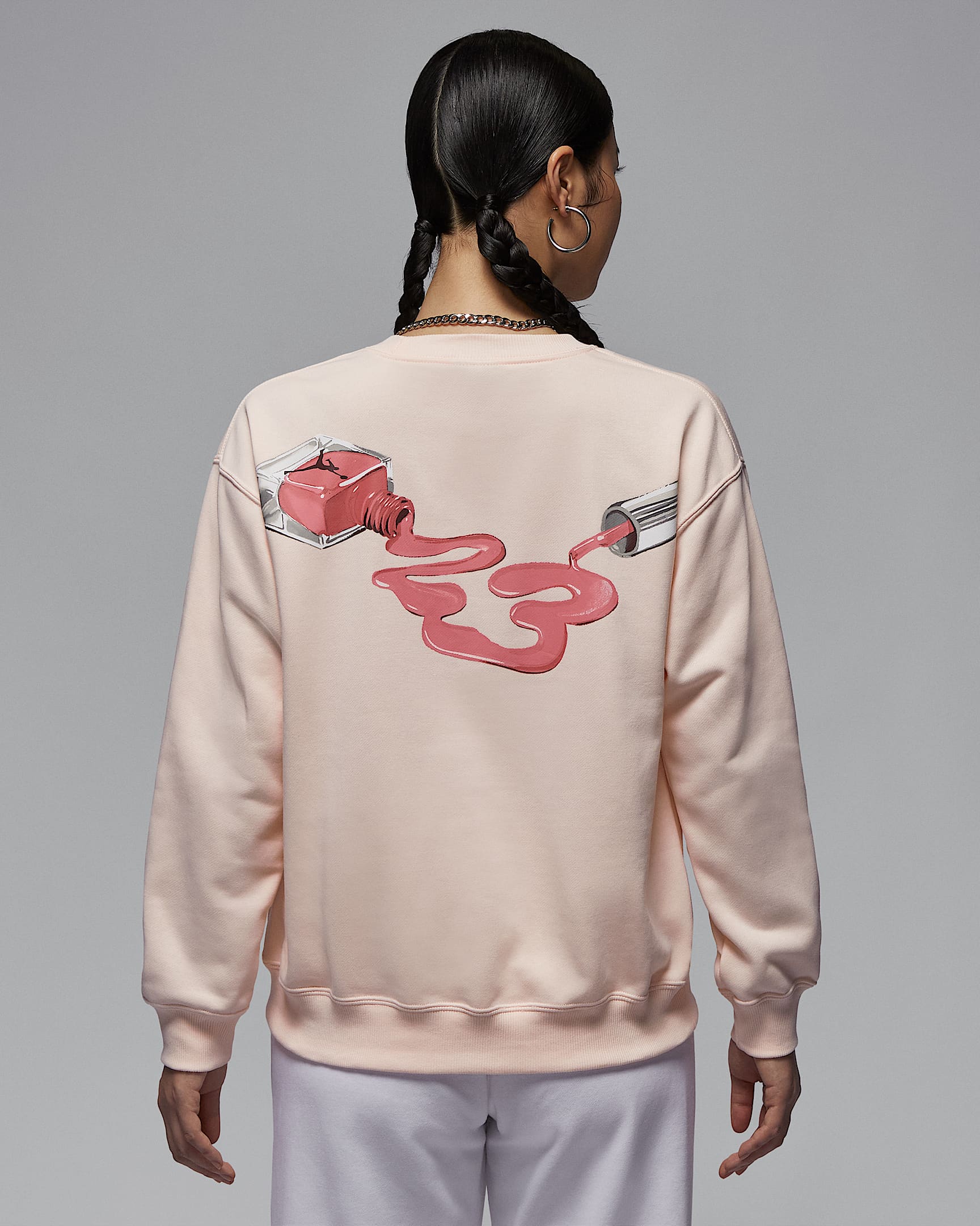 Jordan Brooklyn Fleece 女子圆领运动衫 - 冰番石榴色