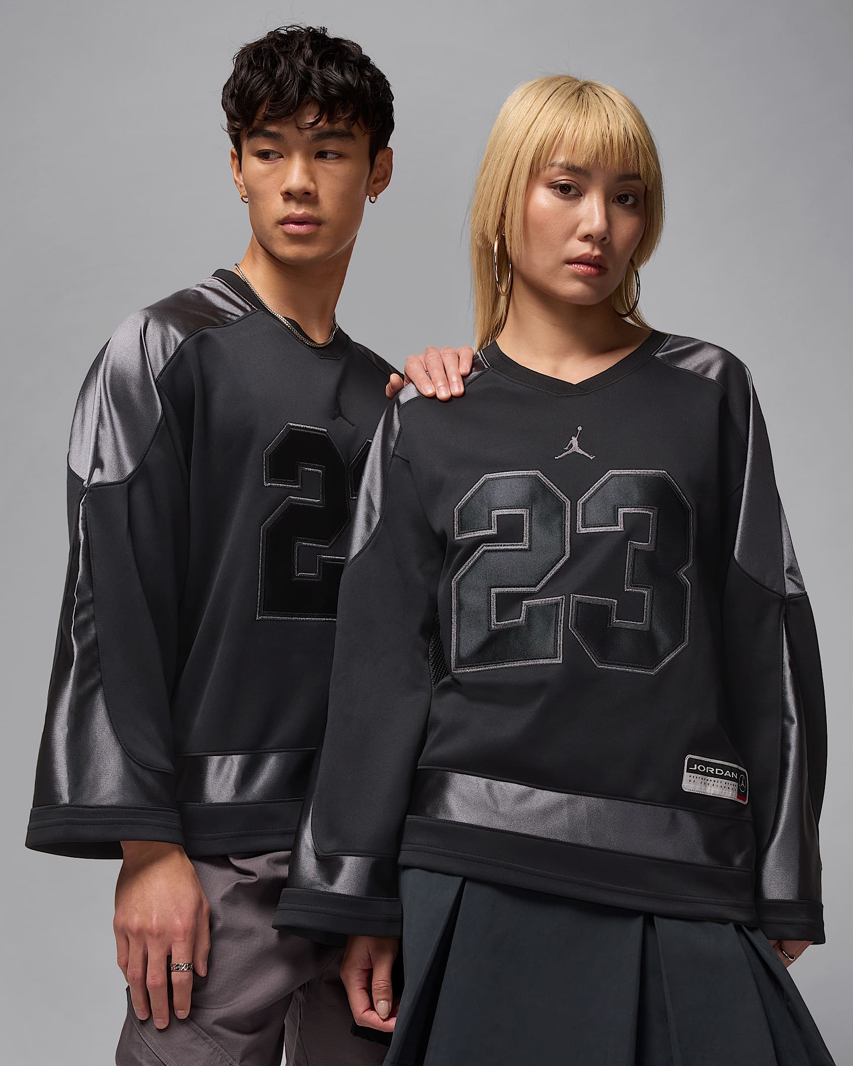 Jordan Brooklyn 男子学院风冰球球衣 - 黑/铁灰/铁灰