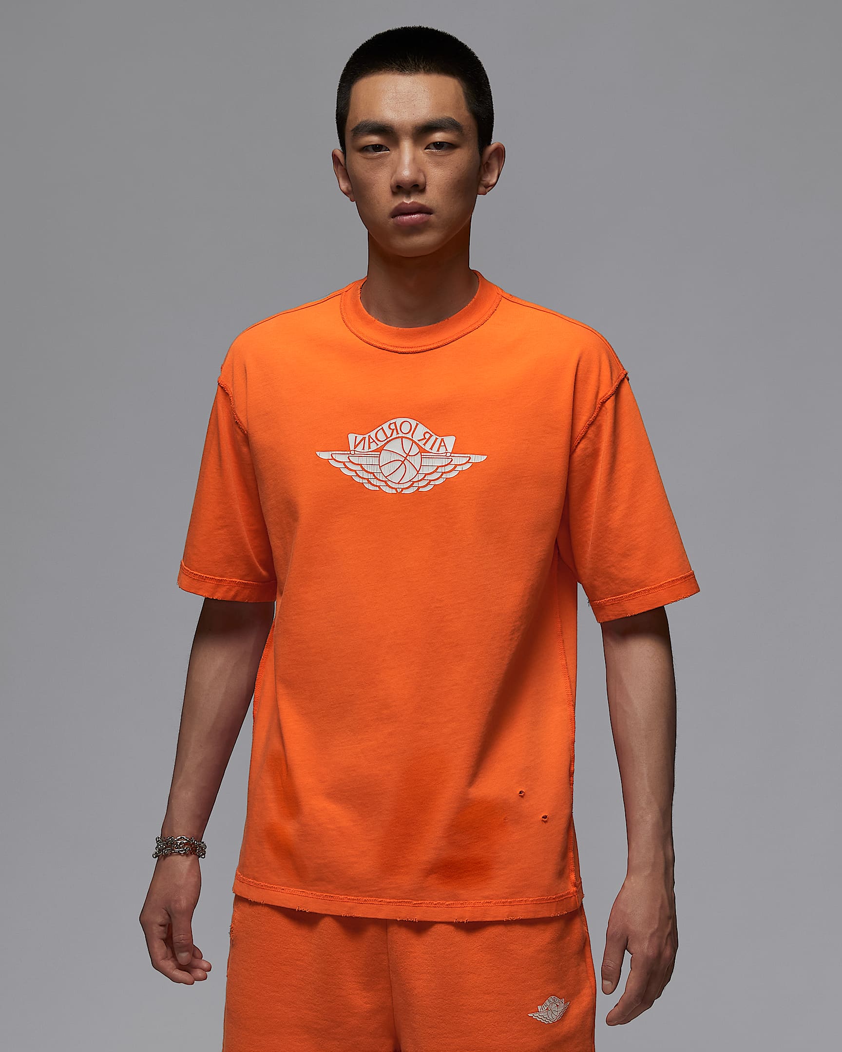 Jordan Rare Air 男子T恤 - 鲜橙色/帆白