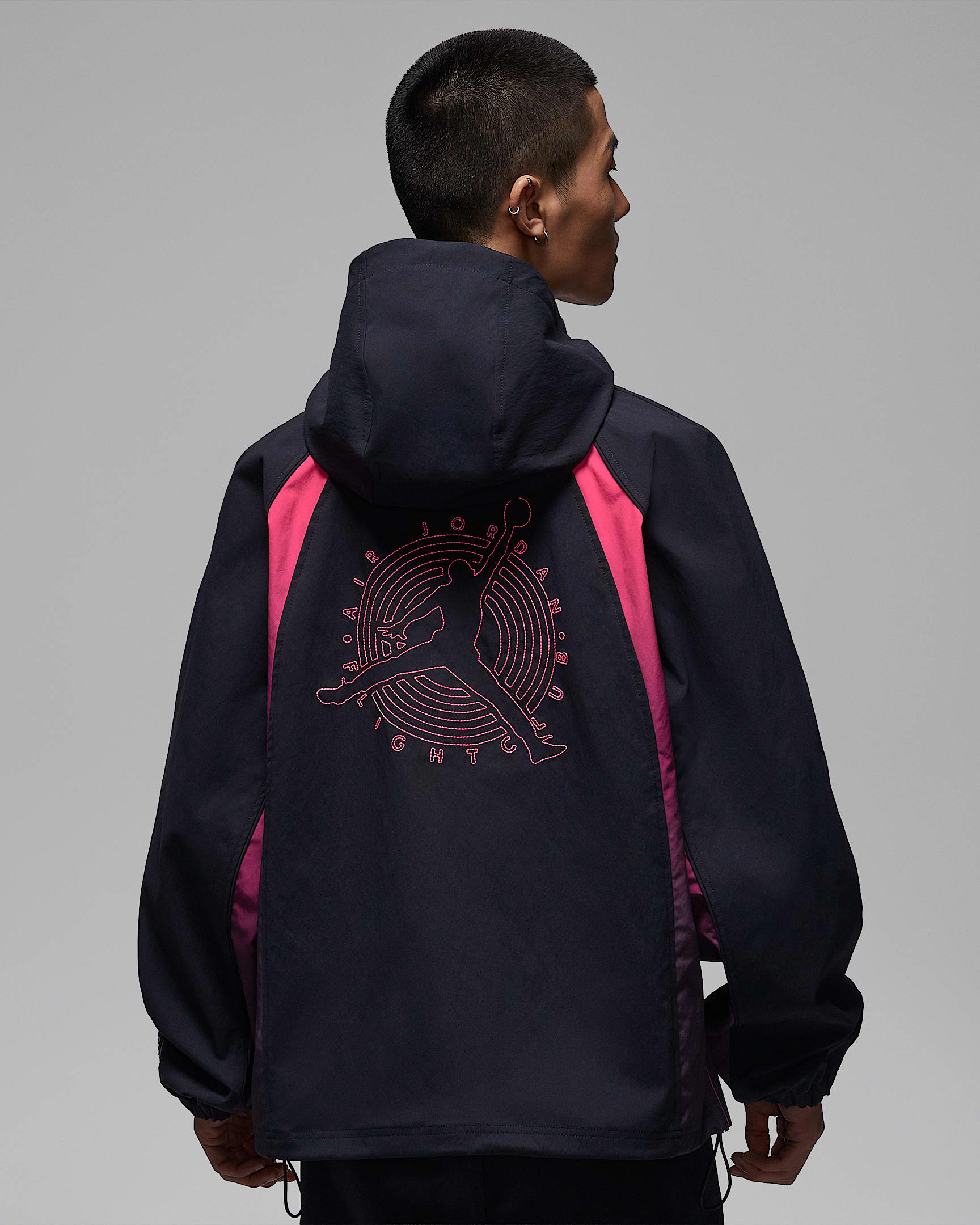 Jordan Flight 男子轻便型连帽衫 - 黑/赛车粉/赛车粉