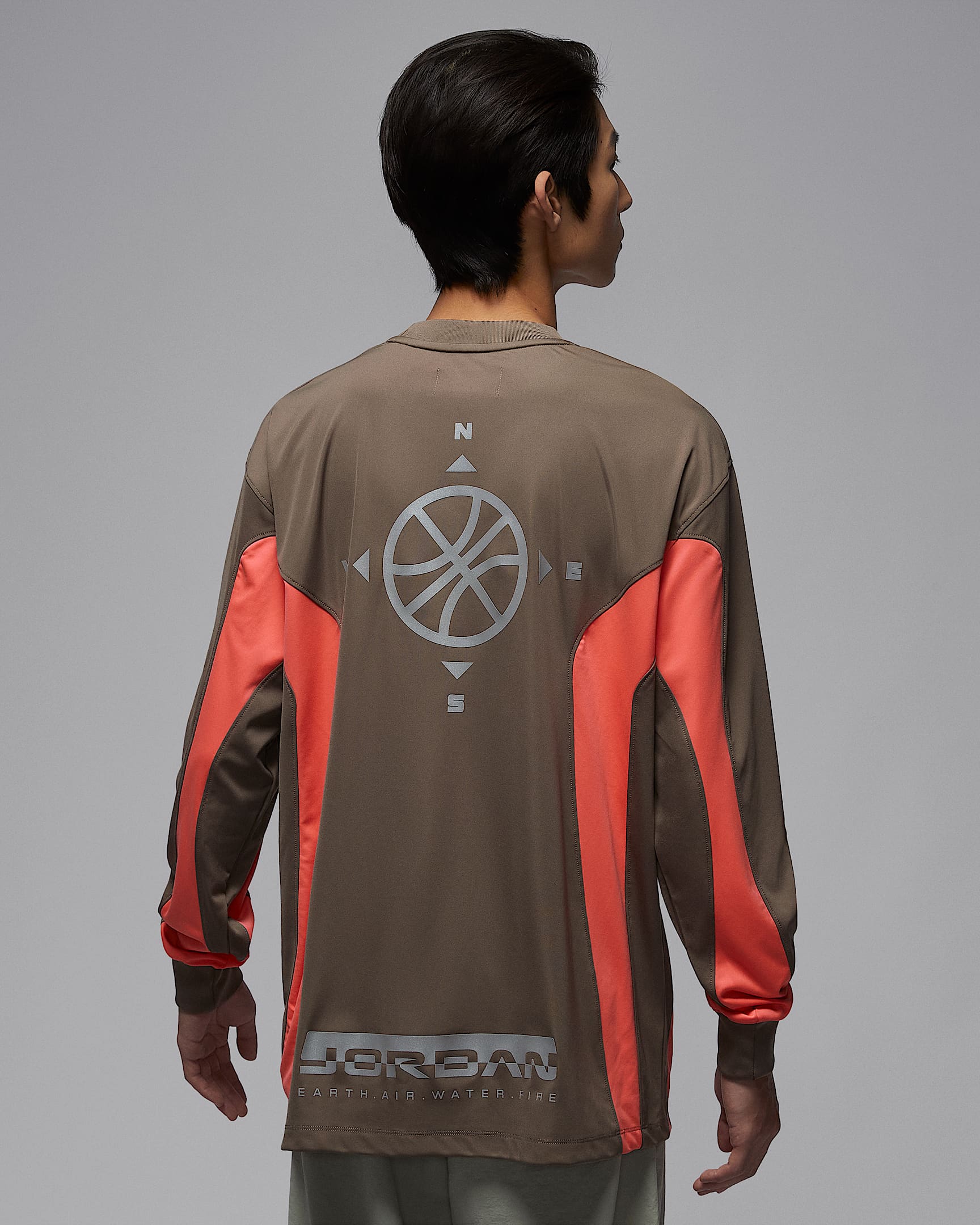 Jordan Brooklyn Hike Mike 男子印花球衣 - 橄榄灰/浅野芒果黄