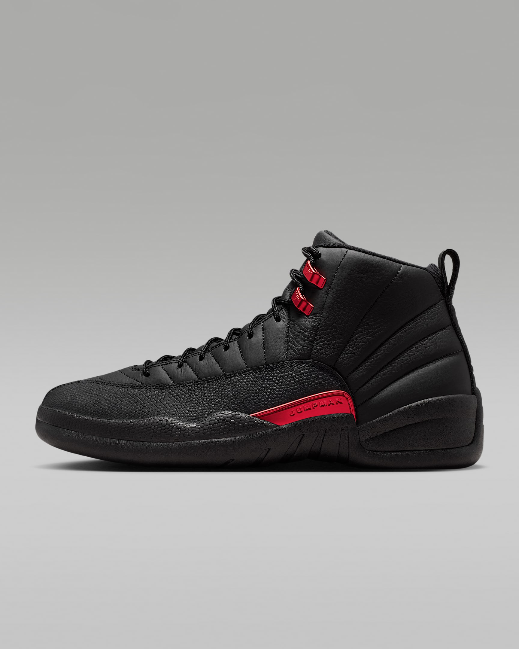 Air Jordan 12 Retro 复刻男子缓震复古运动鞋 - 黑/校园红