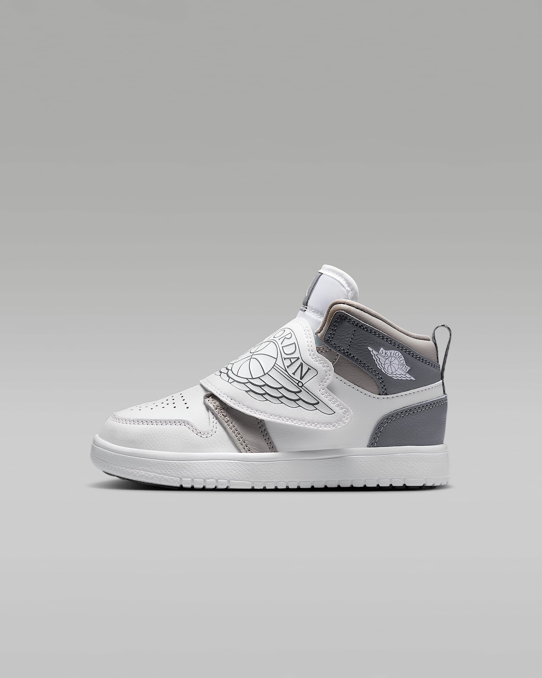 Sky Jordan 1 幼童易穿脱运动鞋 - 中灰/冷灰/白色