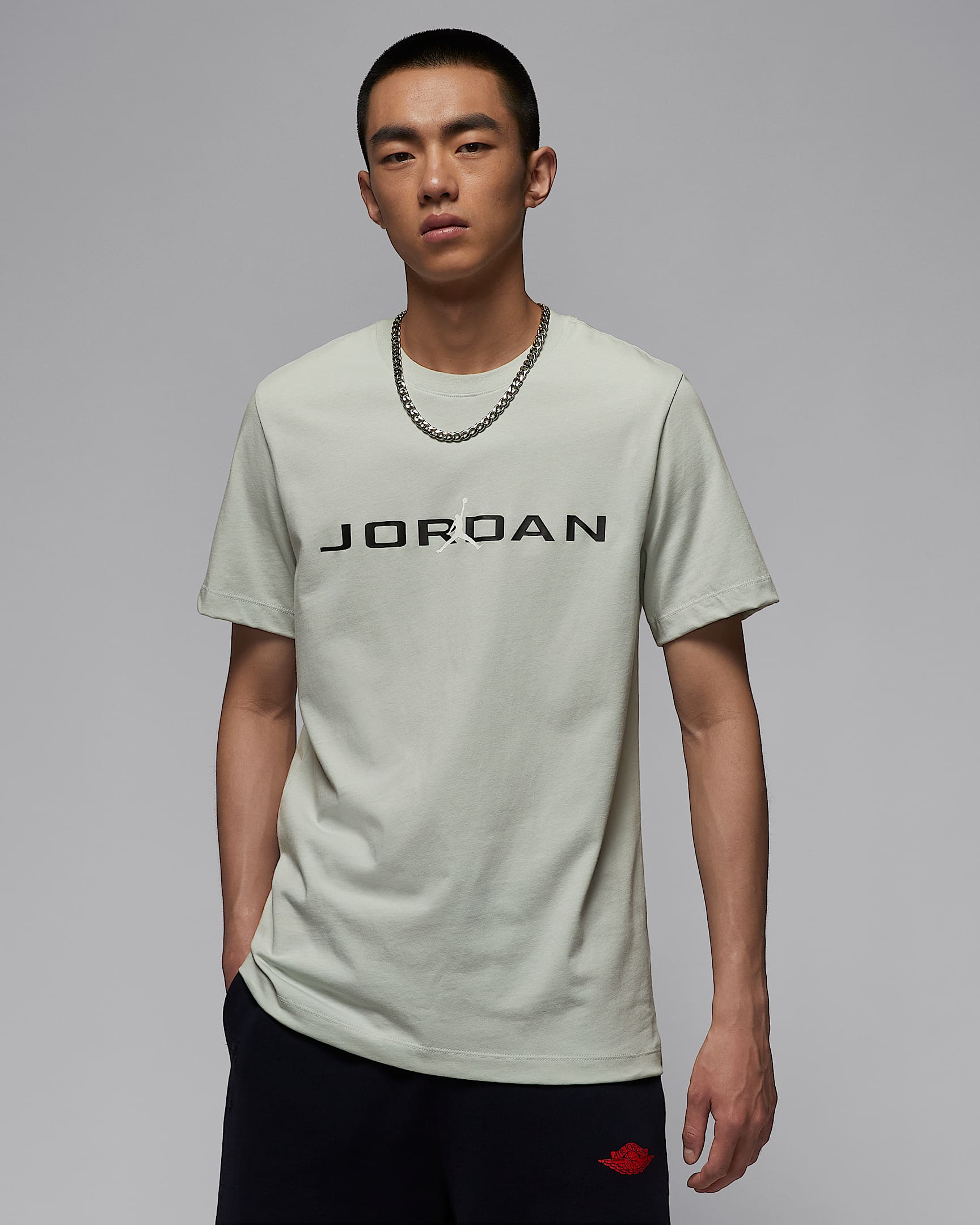 Jordan Air 男子T恤 - 浅银/黑/帆白