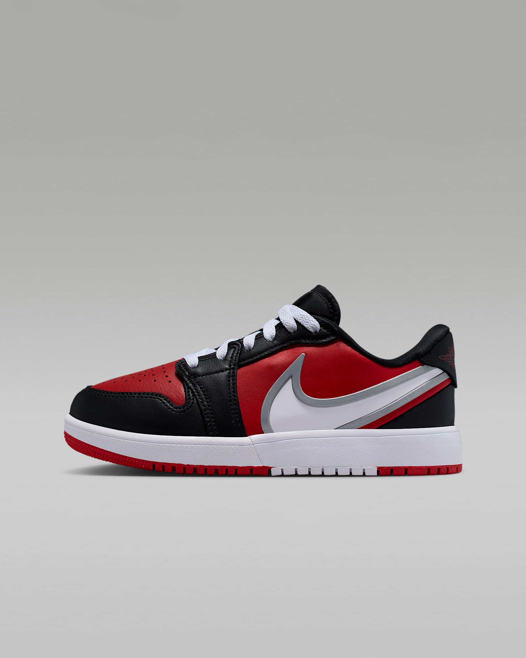 Jordan 1 Low RM 大童一脚蹬运动鞋 - 火焰红/黑/白色/白色