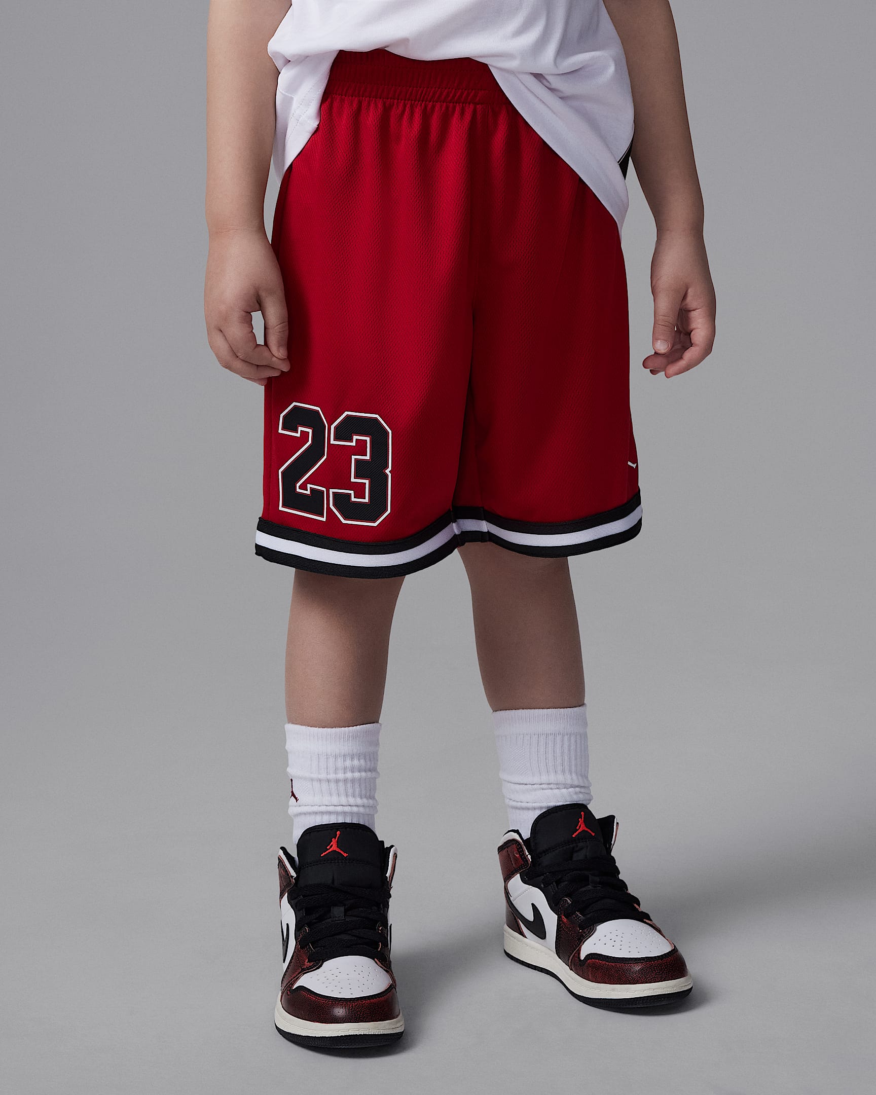 Jordan 幼童季后赛T恤和网眼布短裤套装 - 健身红