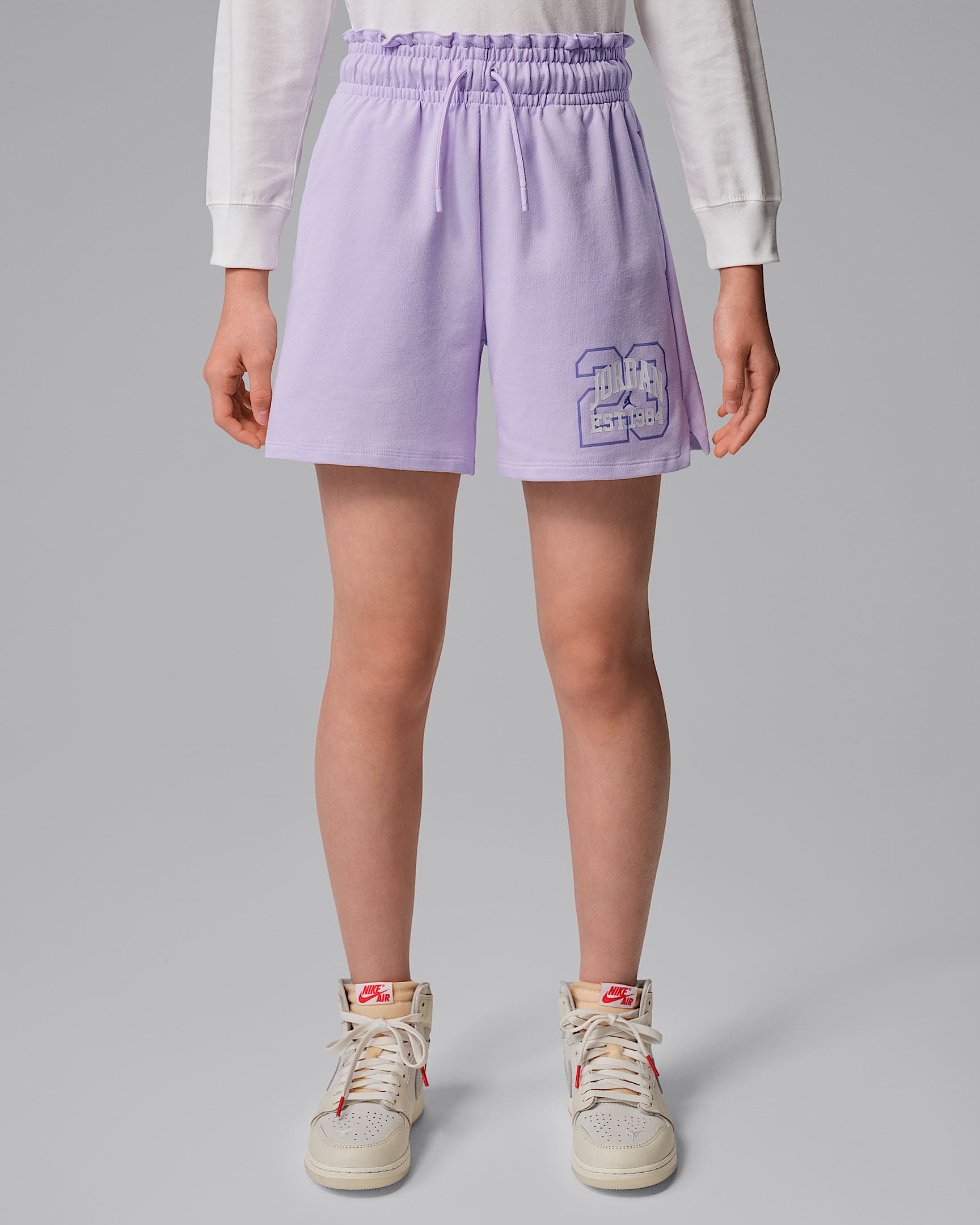 Jordan 大童纸袋腰短裤 - 薄雾紫