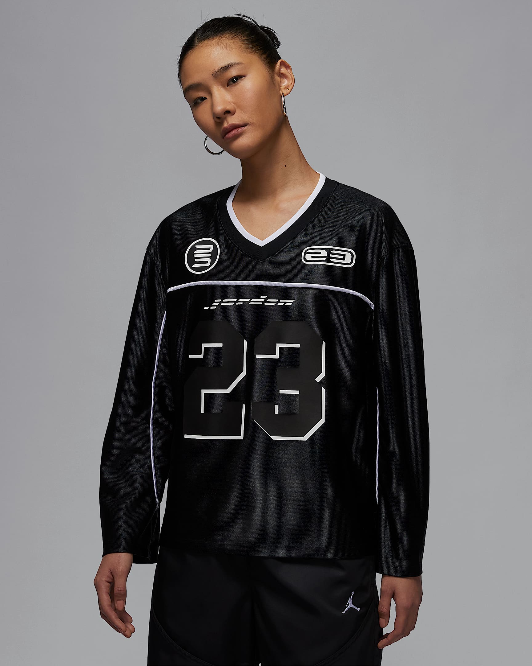 Jordan 女子长袖针织上衣 - 黑