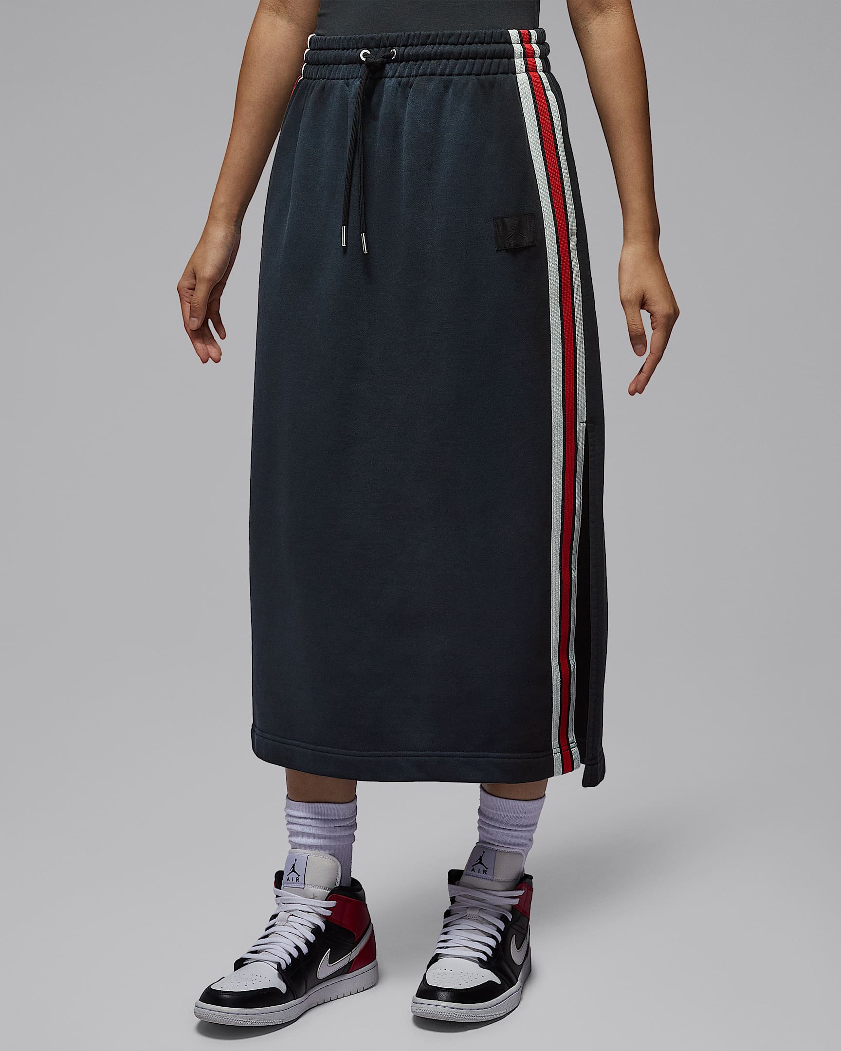 Jordan Flight Fleece 女子半身裙 - 黑/暗烟灰