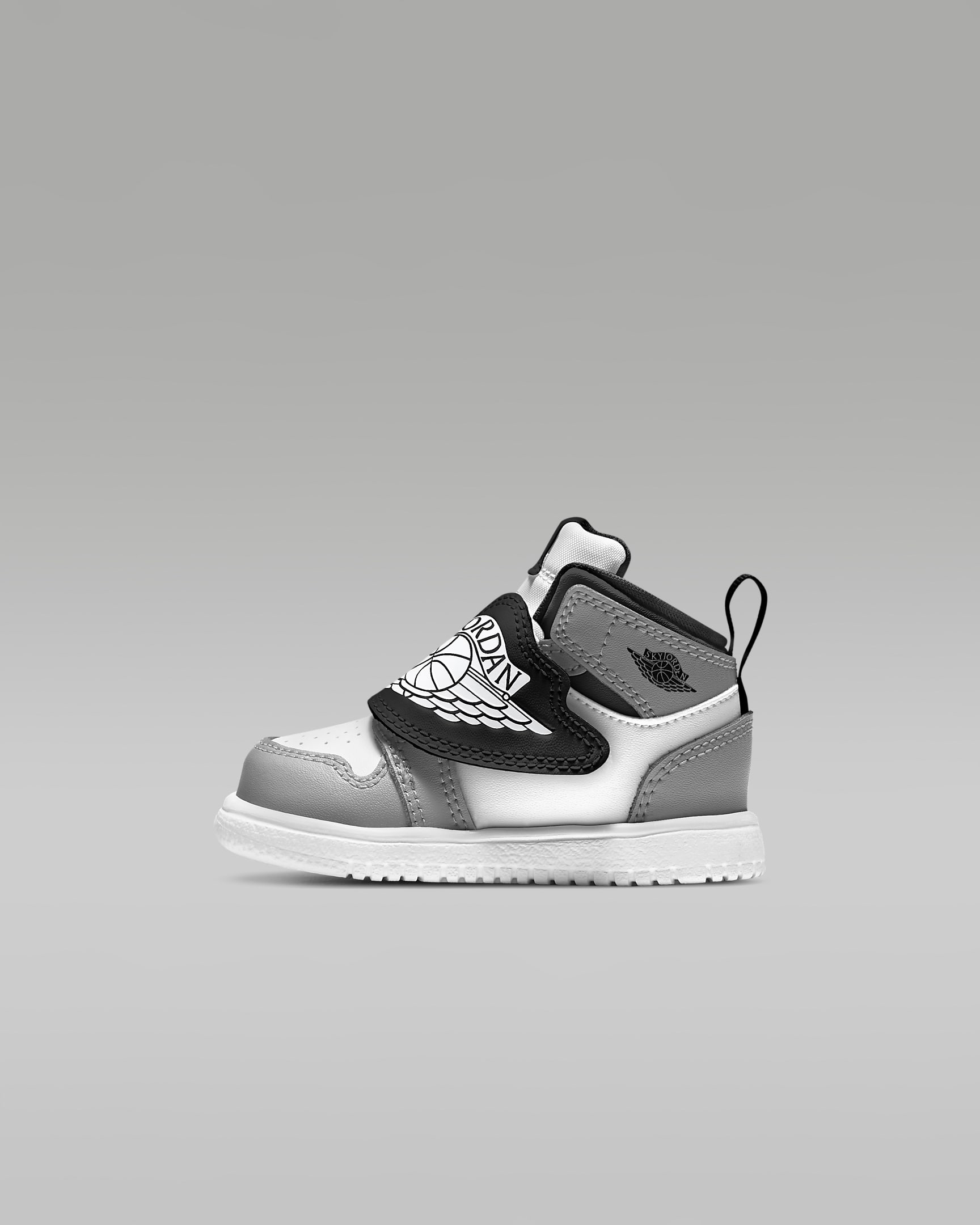 Sky Jordan 1 婴童易穿脱运动鞋 - 白色/微粒灰/黑