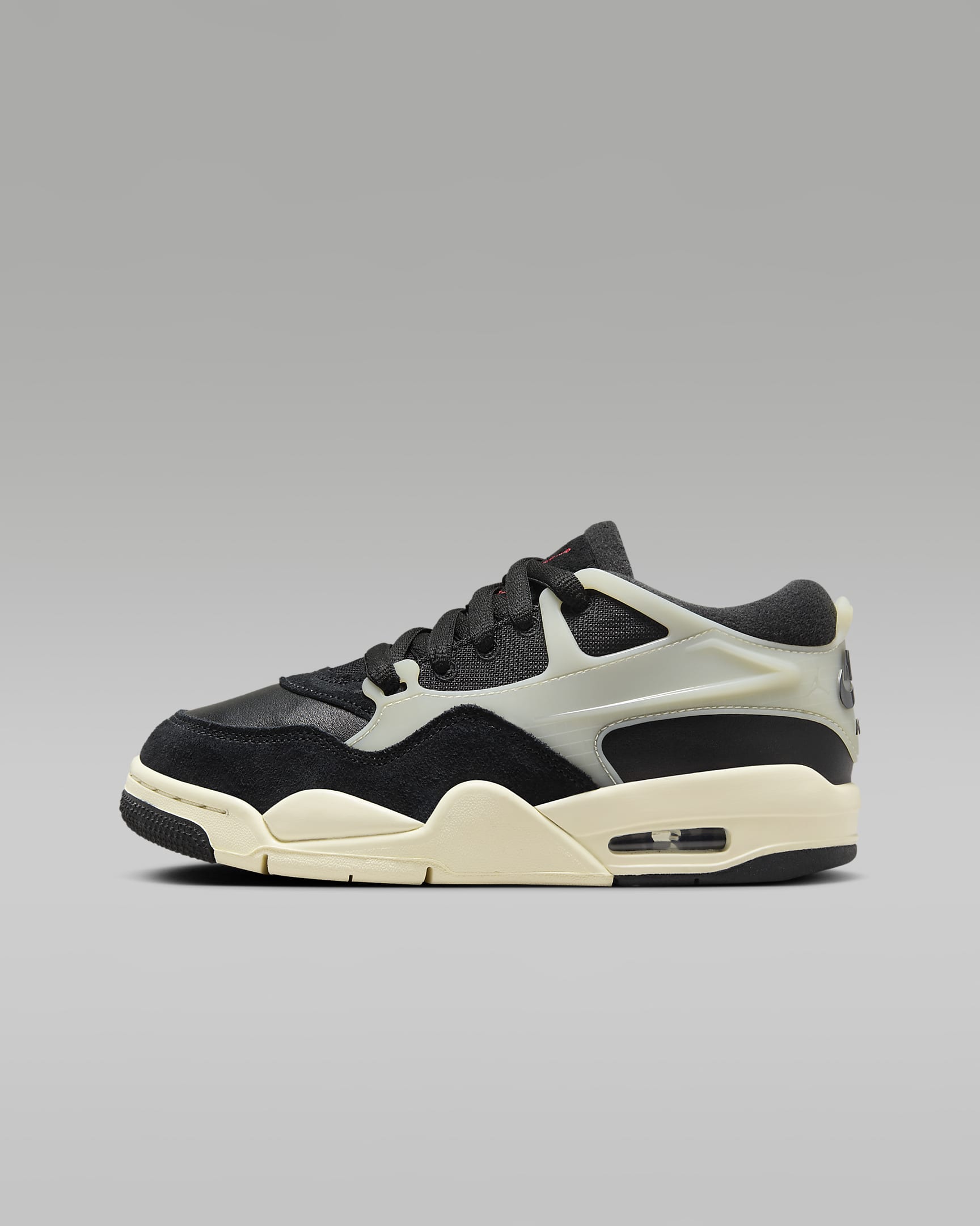 Air Jordan 4 RM 大童运动鞋骑士鞋 - 黑/帆白/椰奶色/健身红