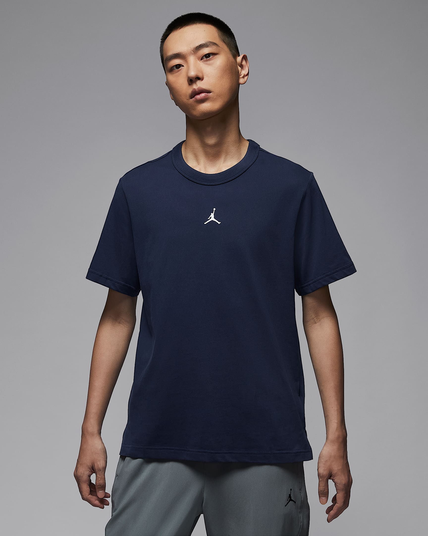 Jordan Dri-FIT Sport 男子透气速干短袖运动上衣 - 深藏青/白色