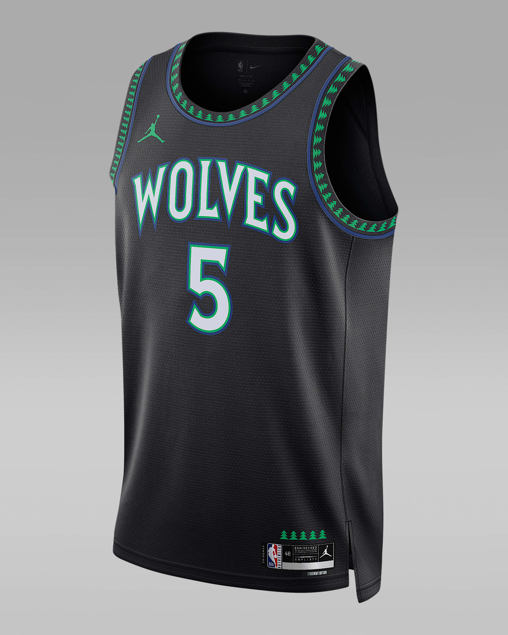 明尼苏达森林狼队安东尼·爱德华兹 (Anthony Edwards) Statement Edition Jordan Dri-FIT NBA Swingman 男子速干球衣 - 黑