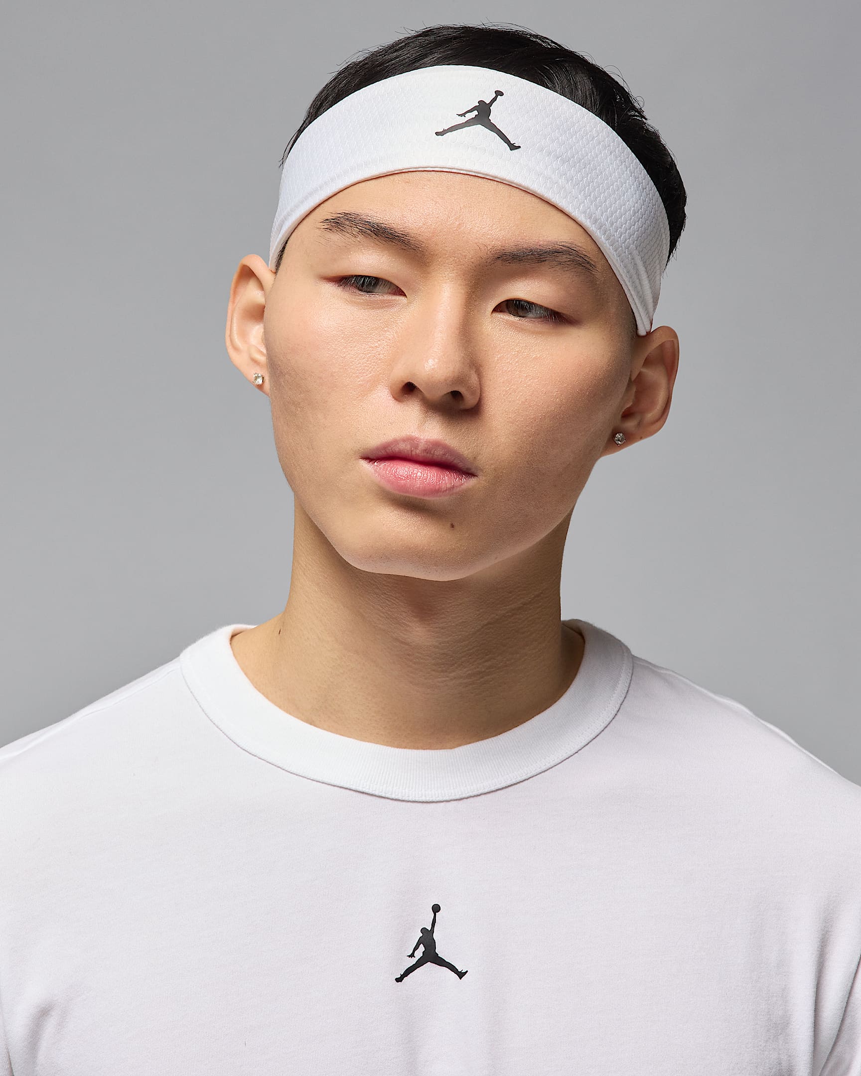 Jordan Performance Sport Dri-FIT 可调节速干头带（1 条） - 白色/黑