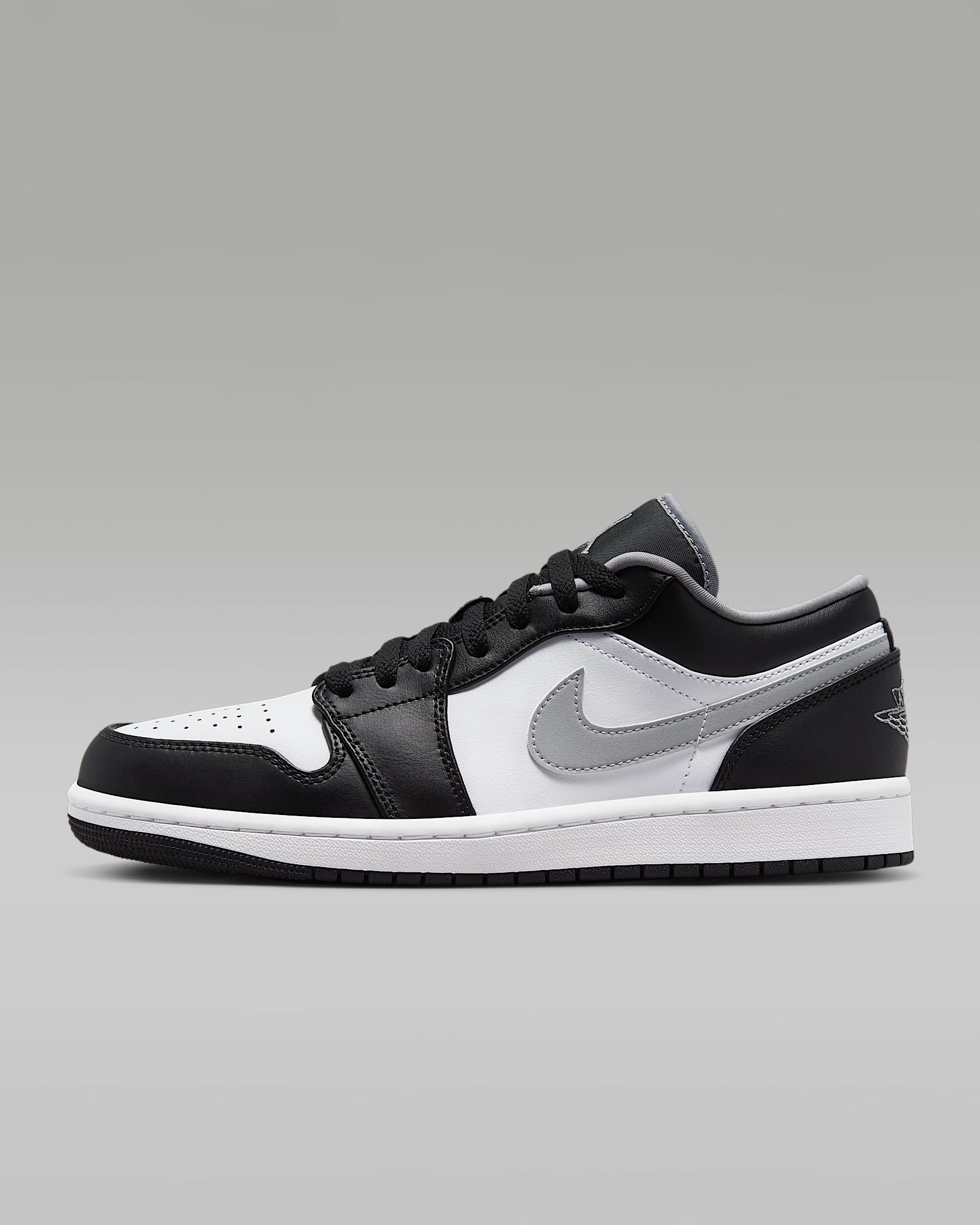 Air Jordan 1 Low 男子运动鞋 - 黑/白色/微粒灰