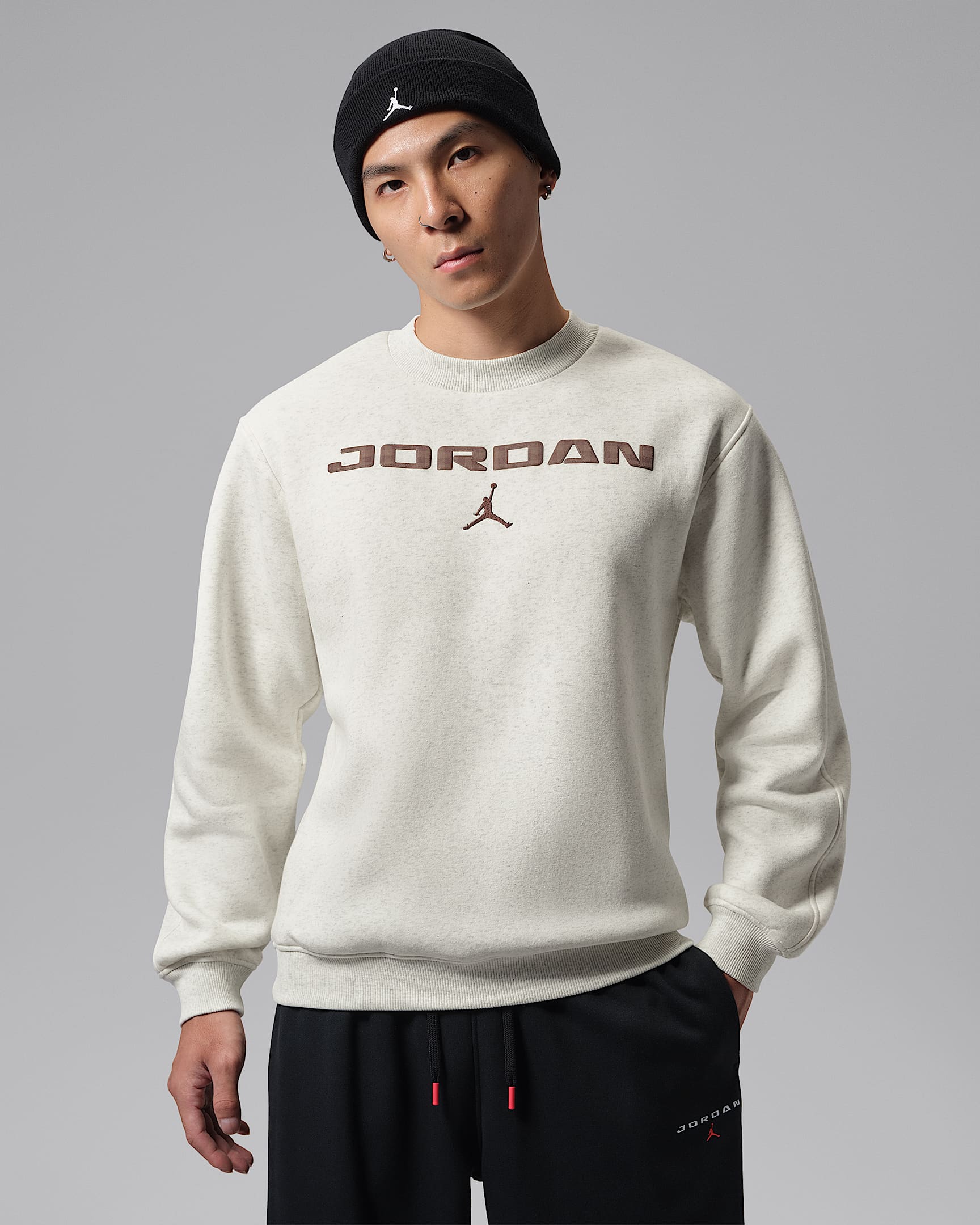 Jordan Brooklyn Fleece 男子加绒圆领运动衫 - 帆白/调色/动物群棕
