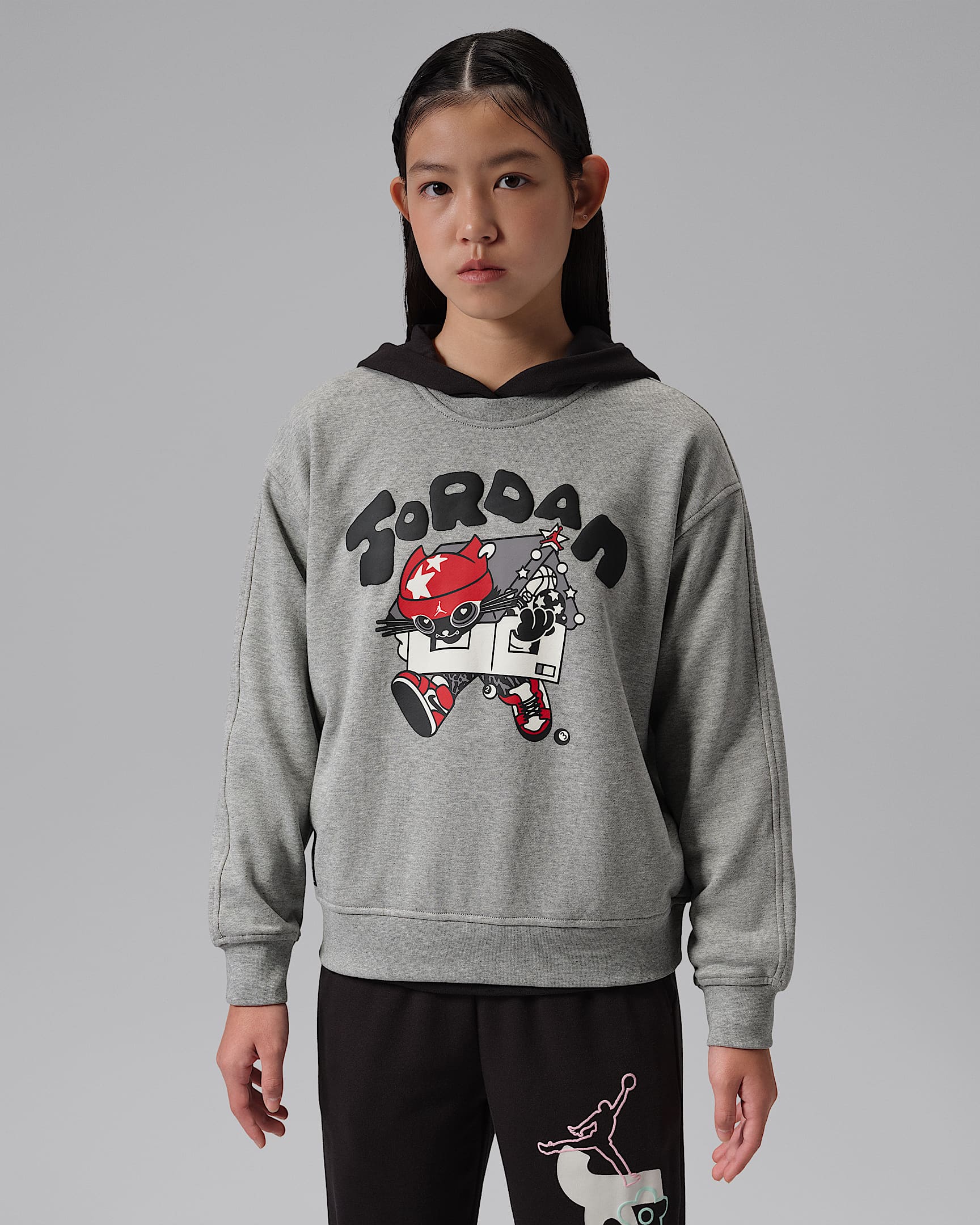 Jordan Brooklyn Fleece 大童圆领上衣 - 浅烟灰