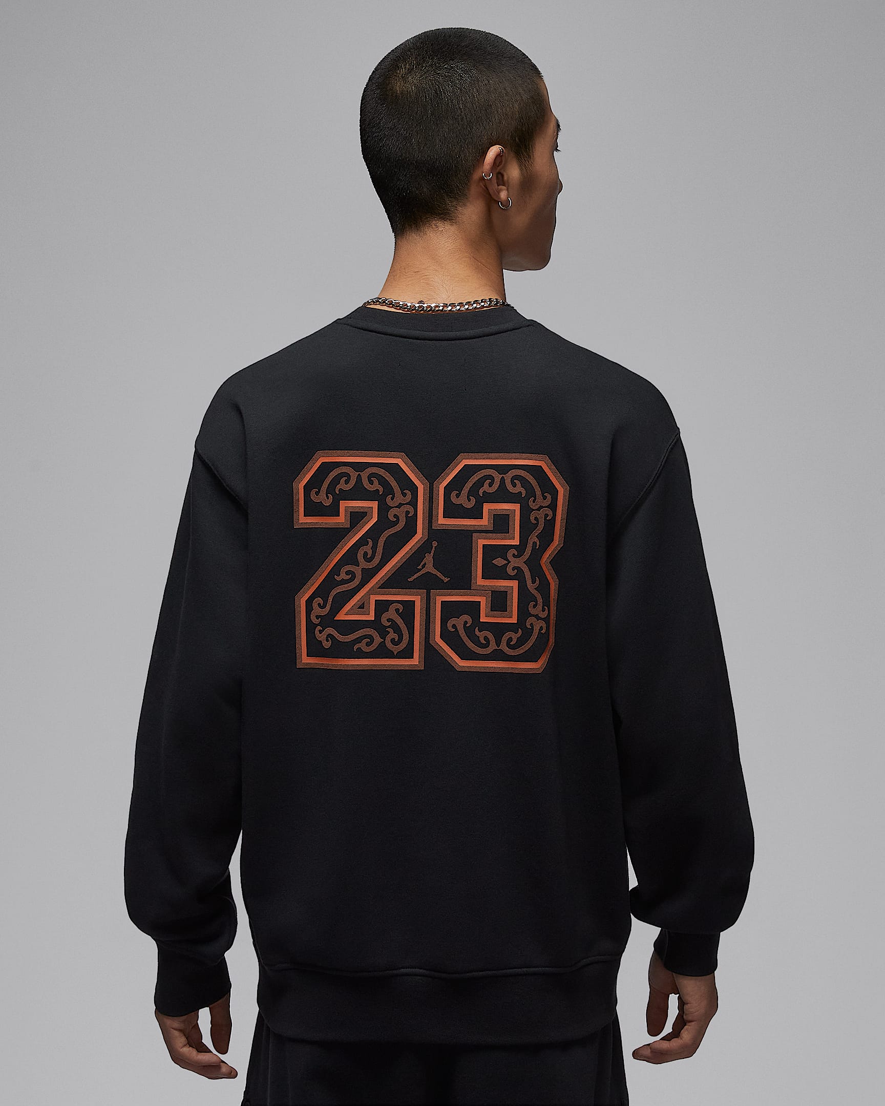 Jordan Flight Fleece 新年系列男子针织圆领运动衫 - 黑