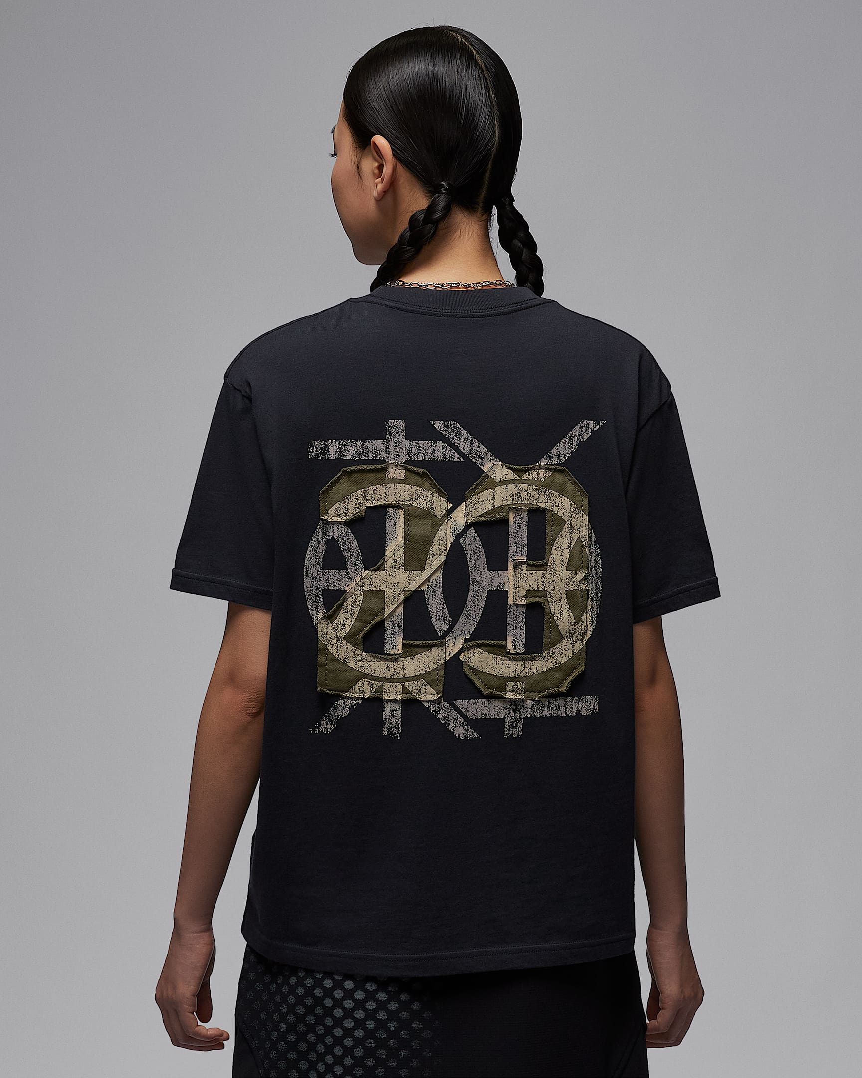 Jordan Sport Dongdan Dri-FIT 下站东单女子速干T恤 - 灰黑/中橄榄绿