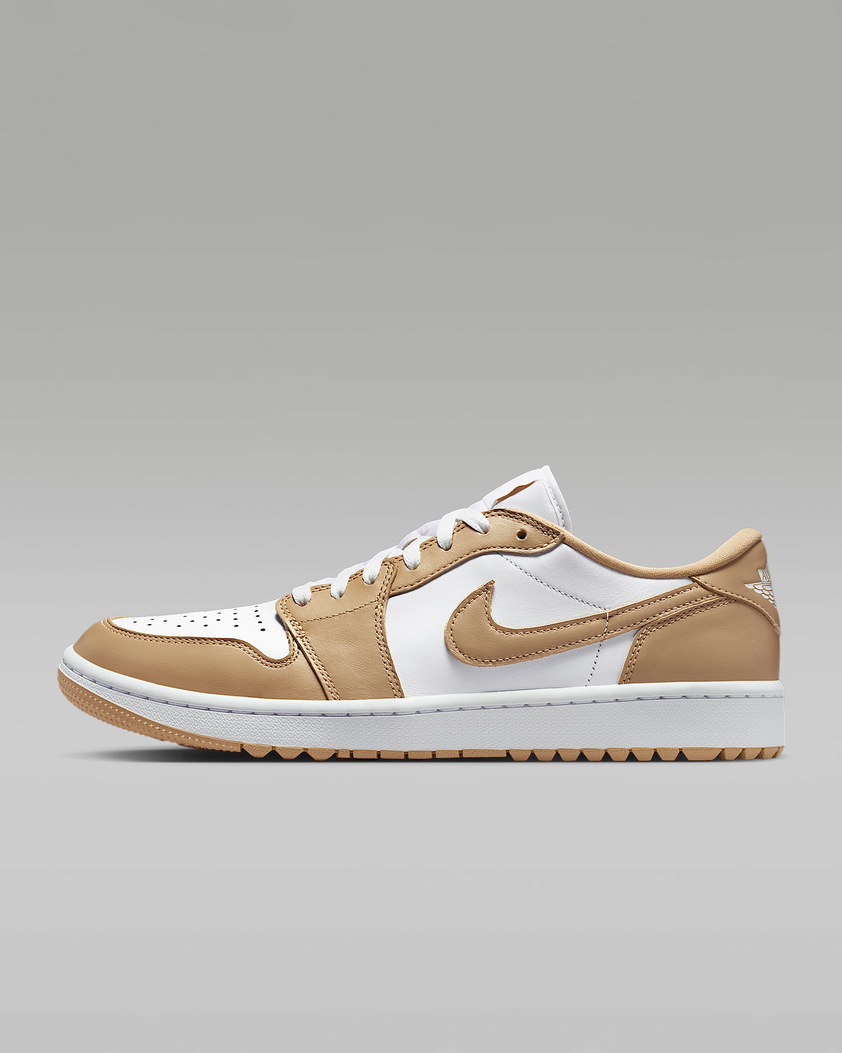 Air Jordan 1 Low G 高尔夫球鞋缓震抓地 - 白色/白色/亚麻