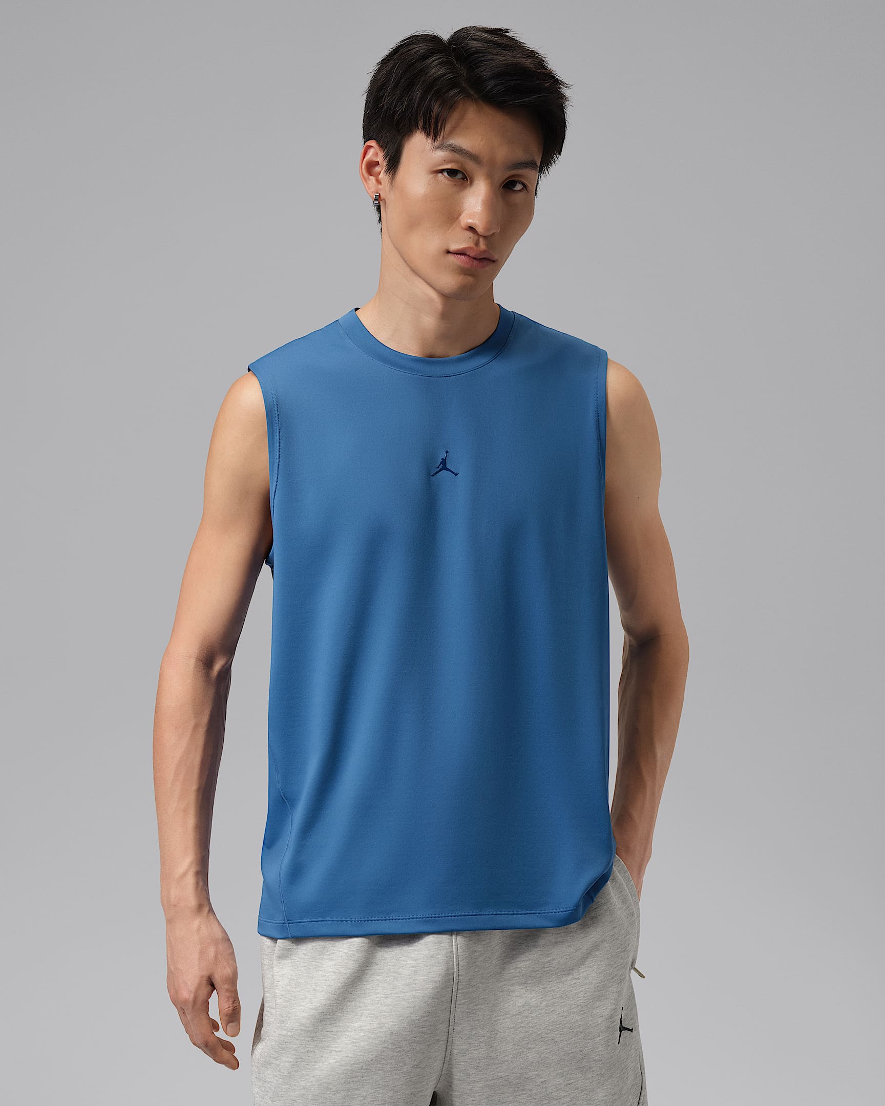 Jordan Sport Flightweight Dri-FIT 男子防晒速干无袖上衣 - 纯蓝/黑