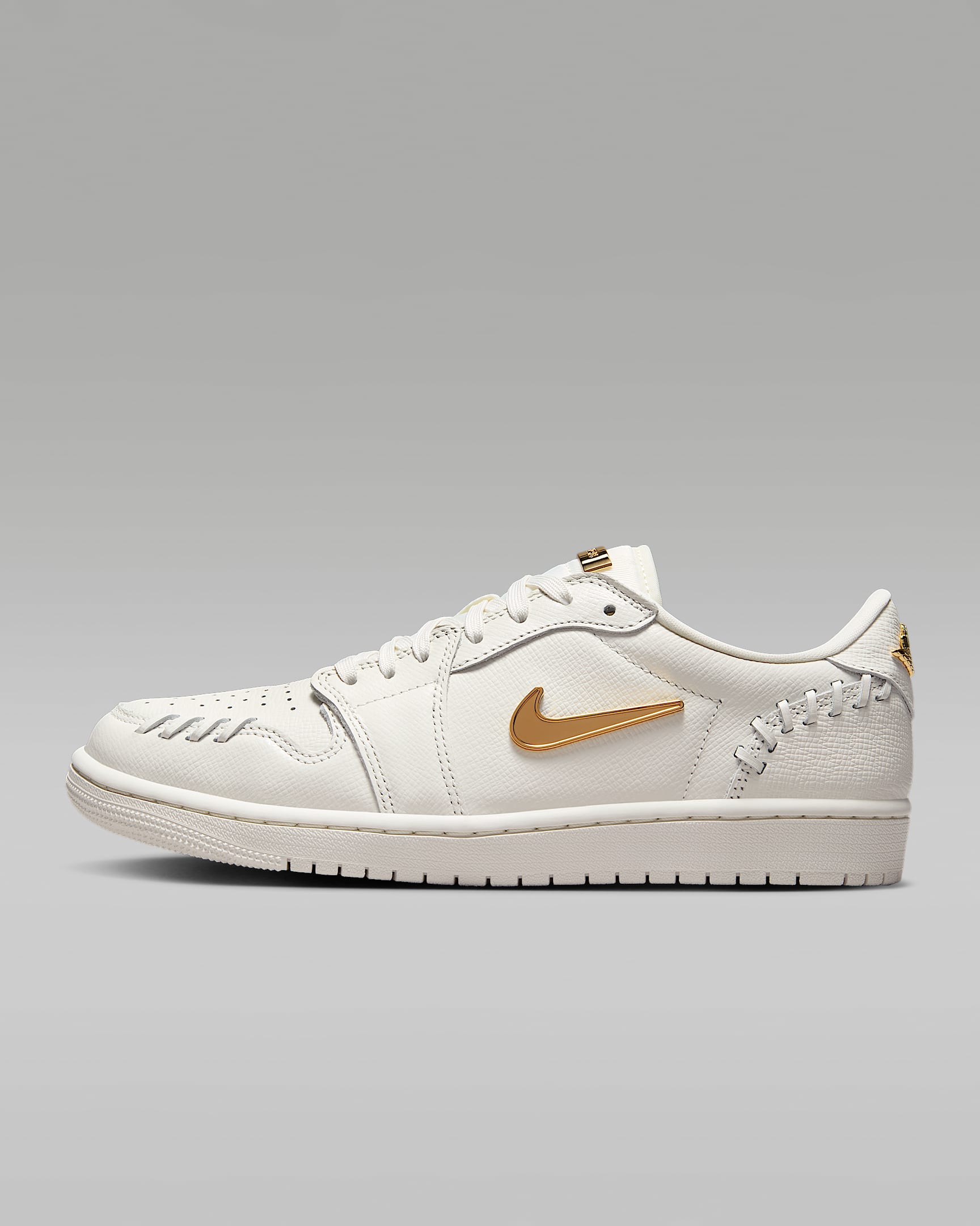 Air Jordan 1 Low Method of Make 小金钩女子运动鞋 - 帆白/帆白/金属色