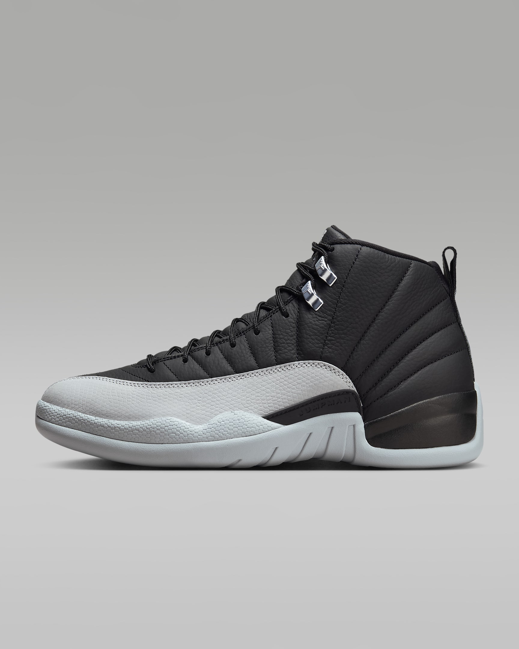 Air Jordan 12 Retro "Black and Wolf Grey" 复刻男子运动鞋 - 黑/白色/狼灰