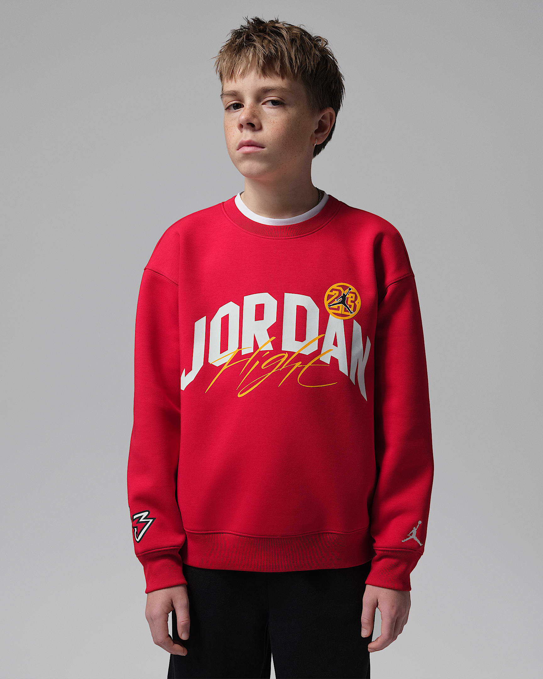 Jordan Dynasty Interlock Flight 大童圆领上衣 - 健身红
