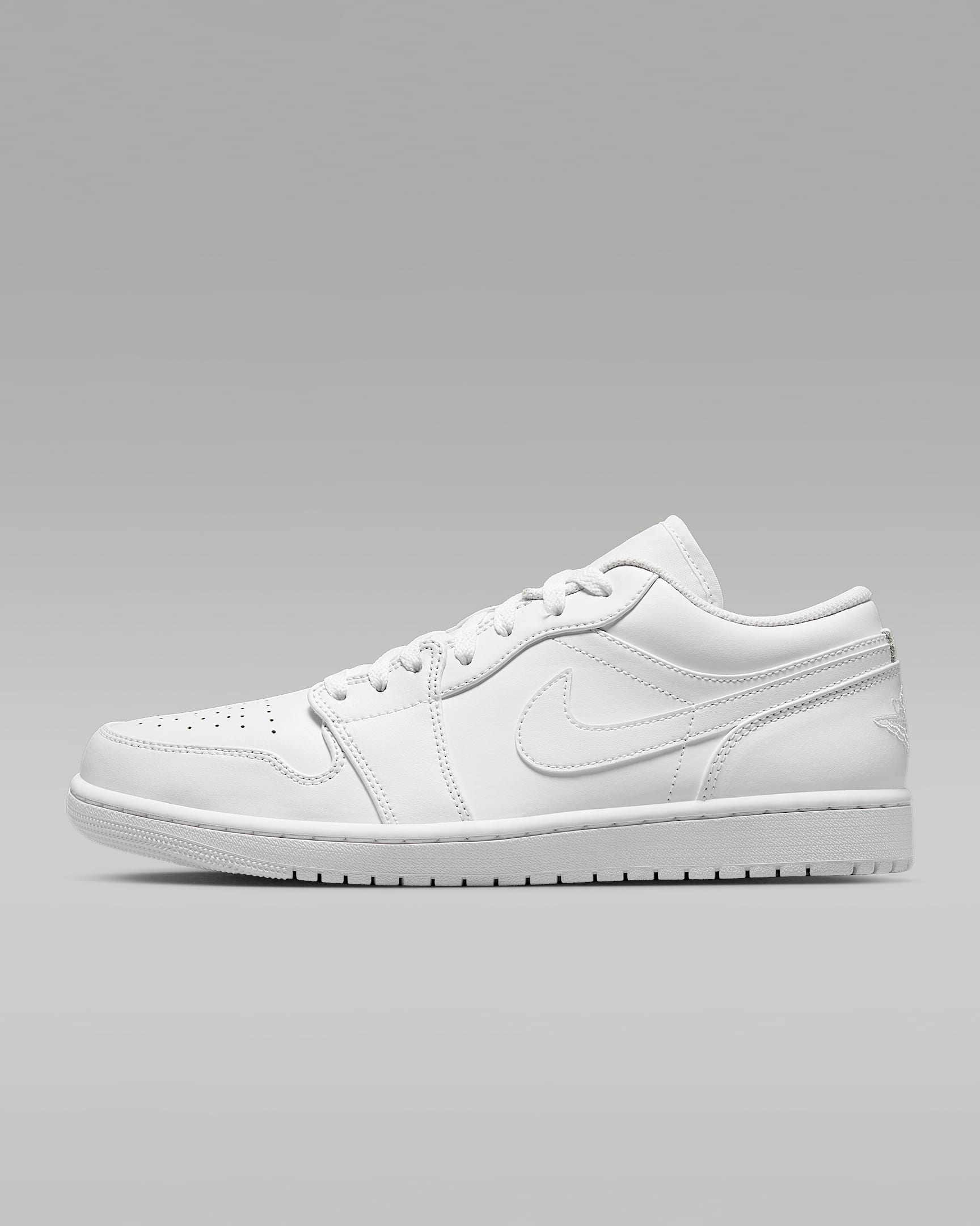 Air Jordan 1 Low 男子经典复古运动鞋 - 白色/白色/白色