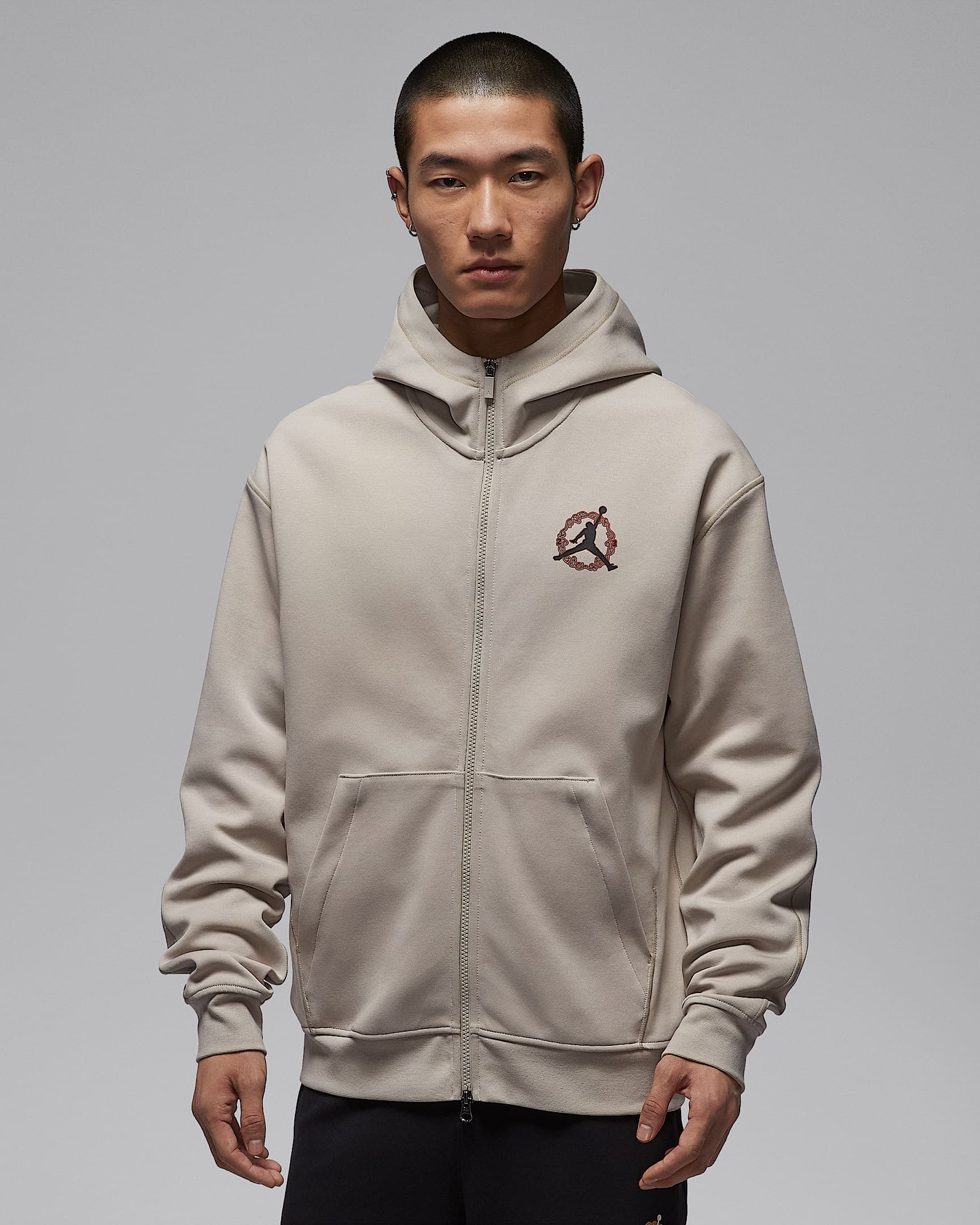 Jordan Sport Hoop Fleece 新年系列男子速干全长拉链开襟连帽衫 - 奶白 II