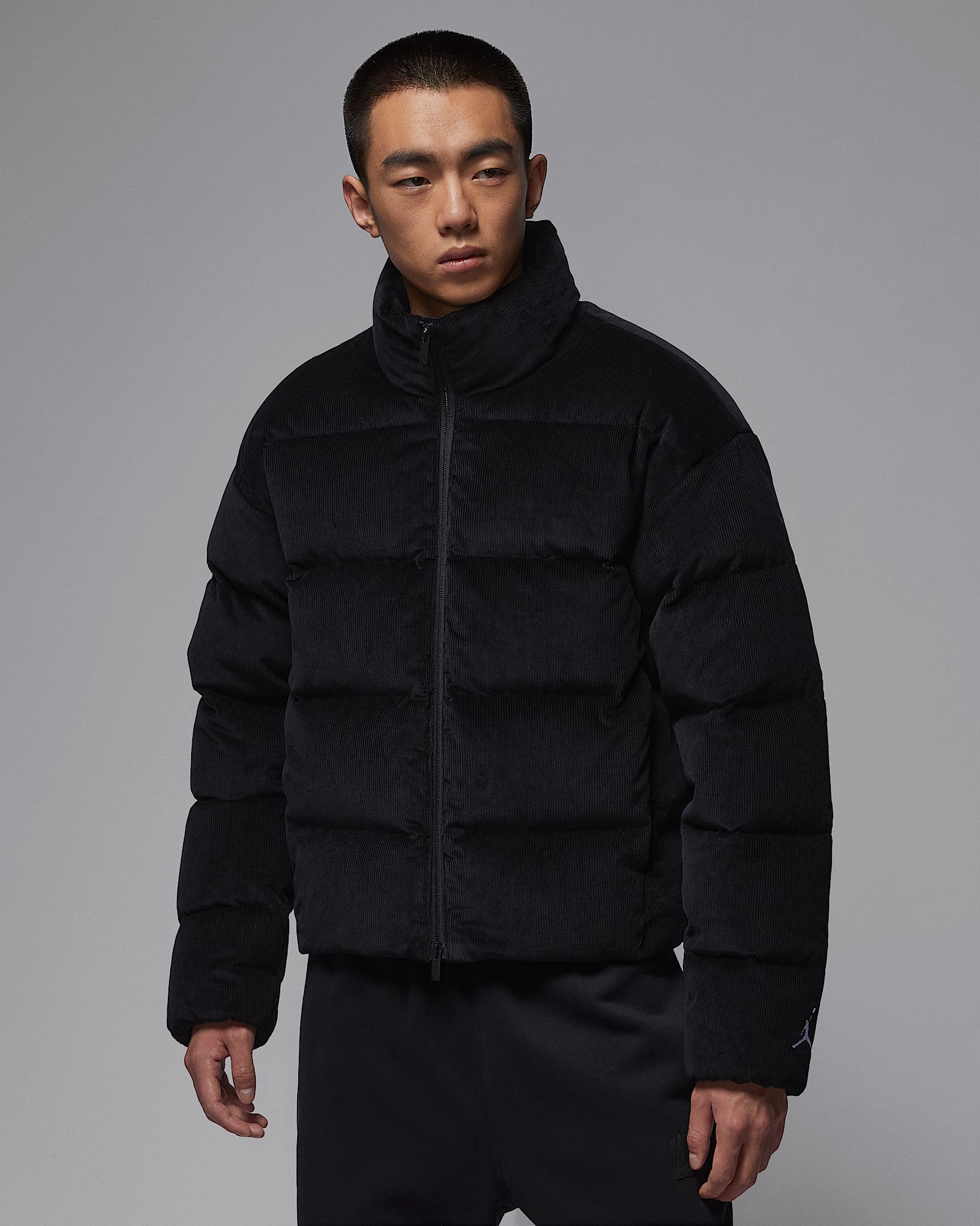 Jordan Flight 男子灯芯绒羽绒夹克 - 黑/白色