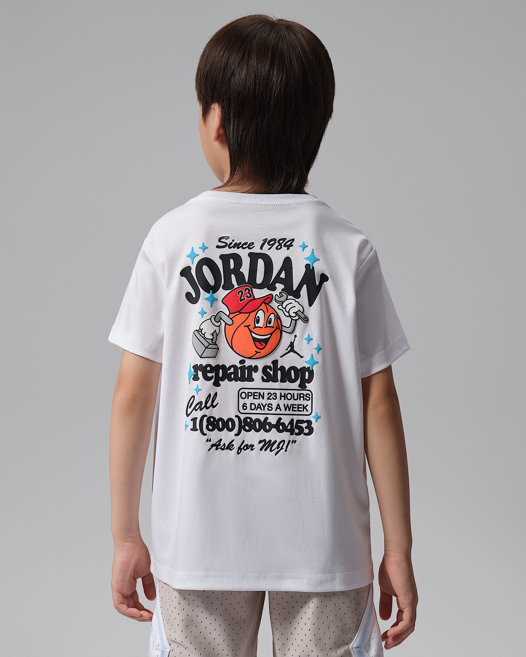 Jordan MJ's Repair Shop 幼童短袖T恤 - 白色