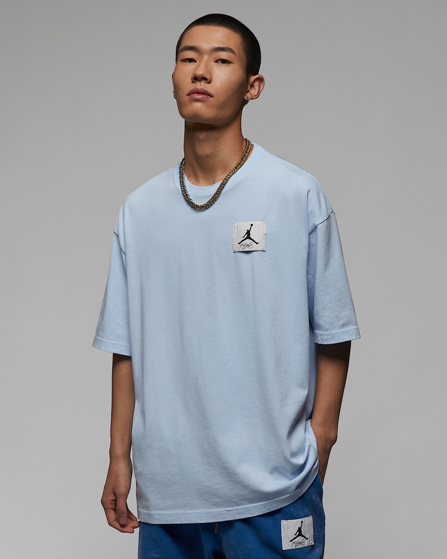 Jordan Flight Essential 男子 Oversize 风T恤 - 冰蓝