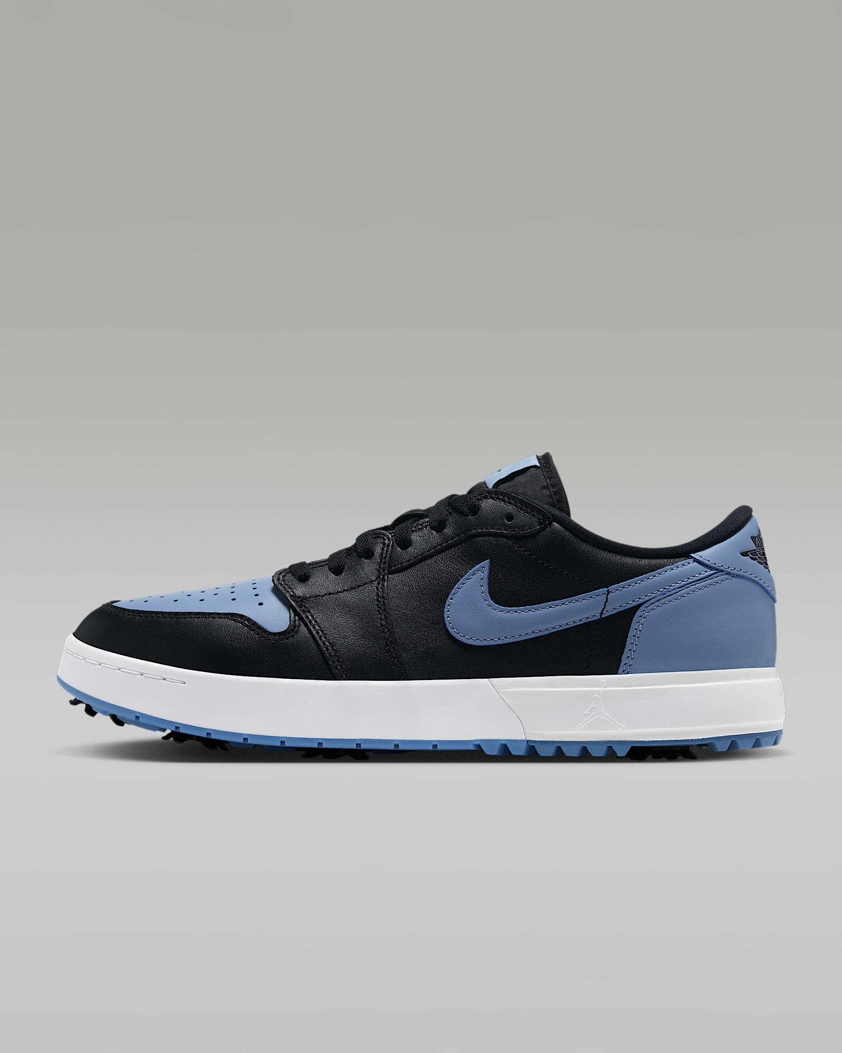 Air Jordan 1 Low G Spiked 男/女高尔夫球鞋 - 黑/白色/青年布色