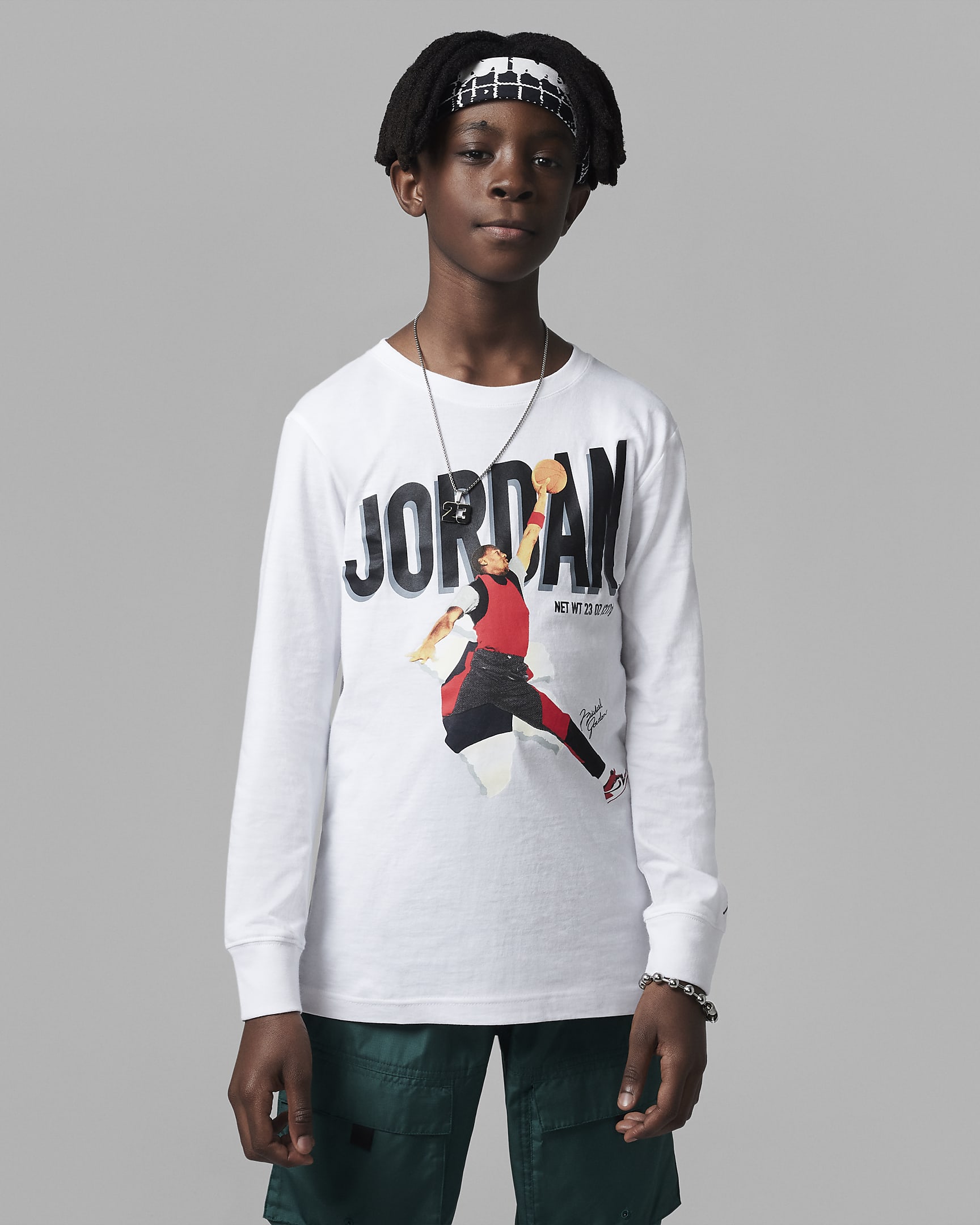 Jordan MVP Breakout 大童长袖T恤 - 白色