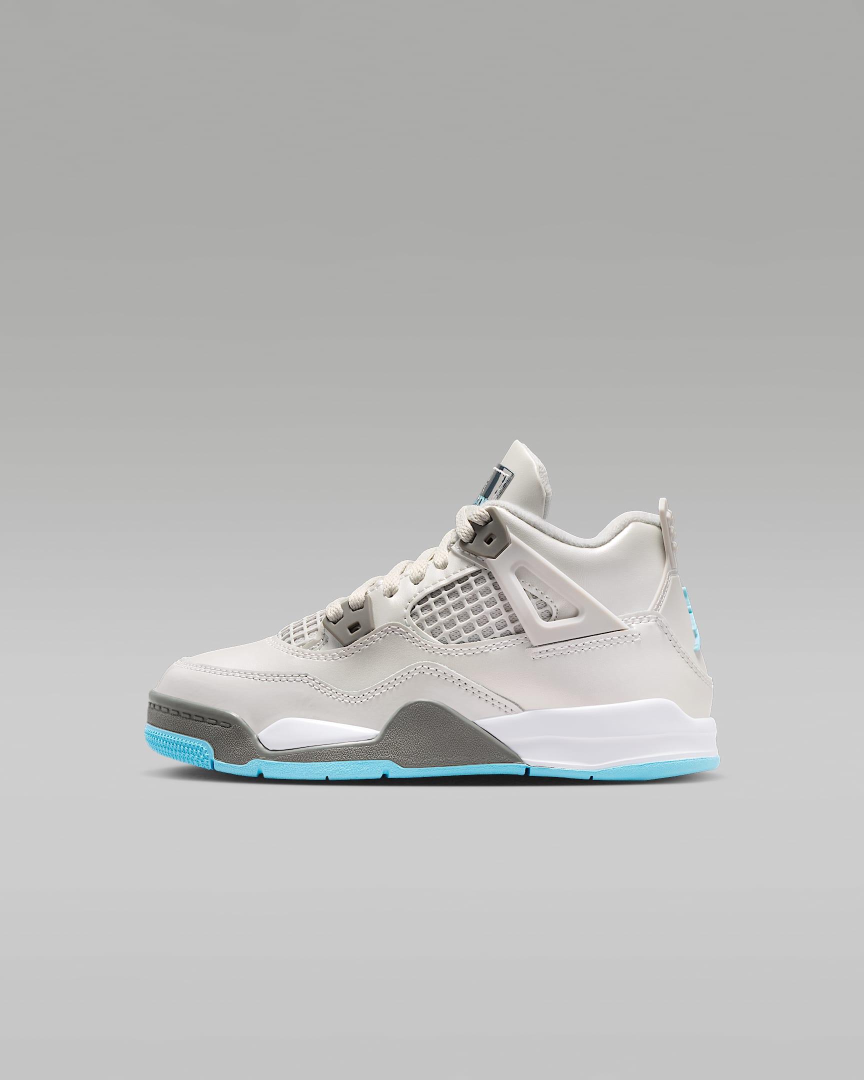 Jordan 4 Retro 复刻幼童运动鞋 - 尘光子色/青灰色/白色/冷蓝