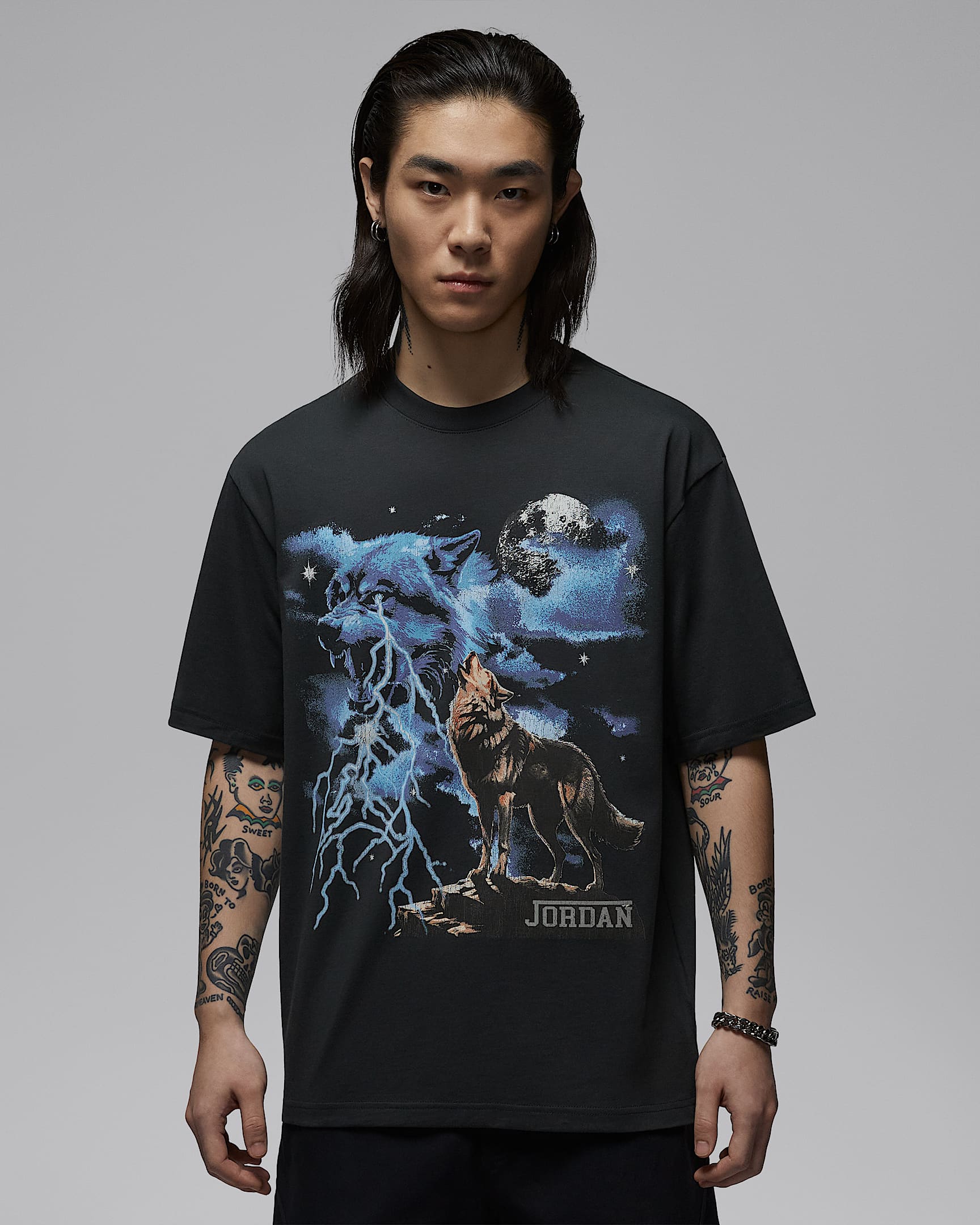 Jordan 男子印花T恤 - 灰黑