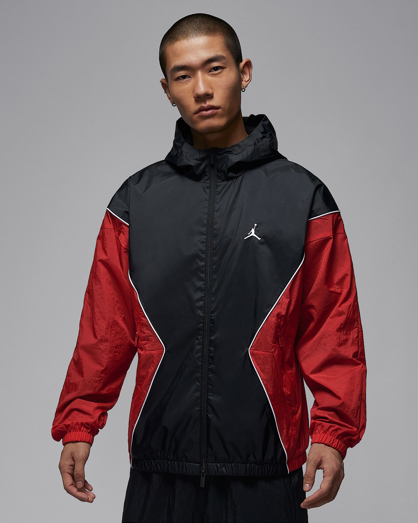 Jordan Essentials Draft 男子连帽夹克 - 黑/健身红/白色/白色